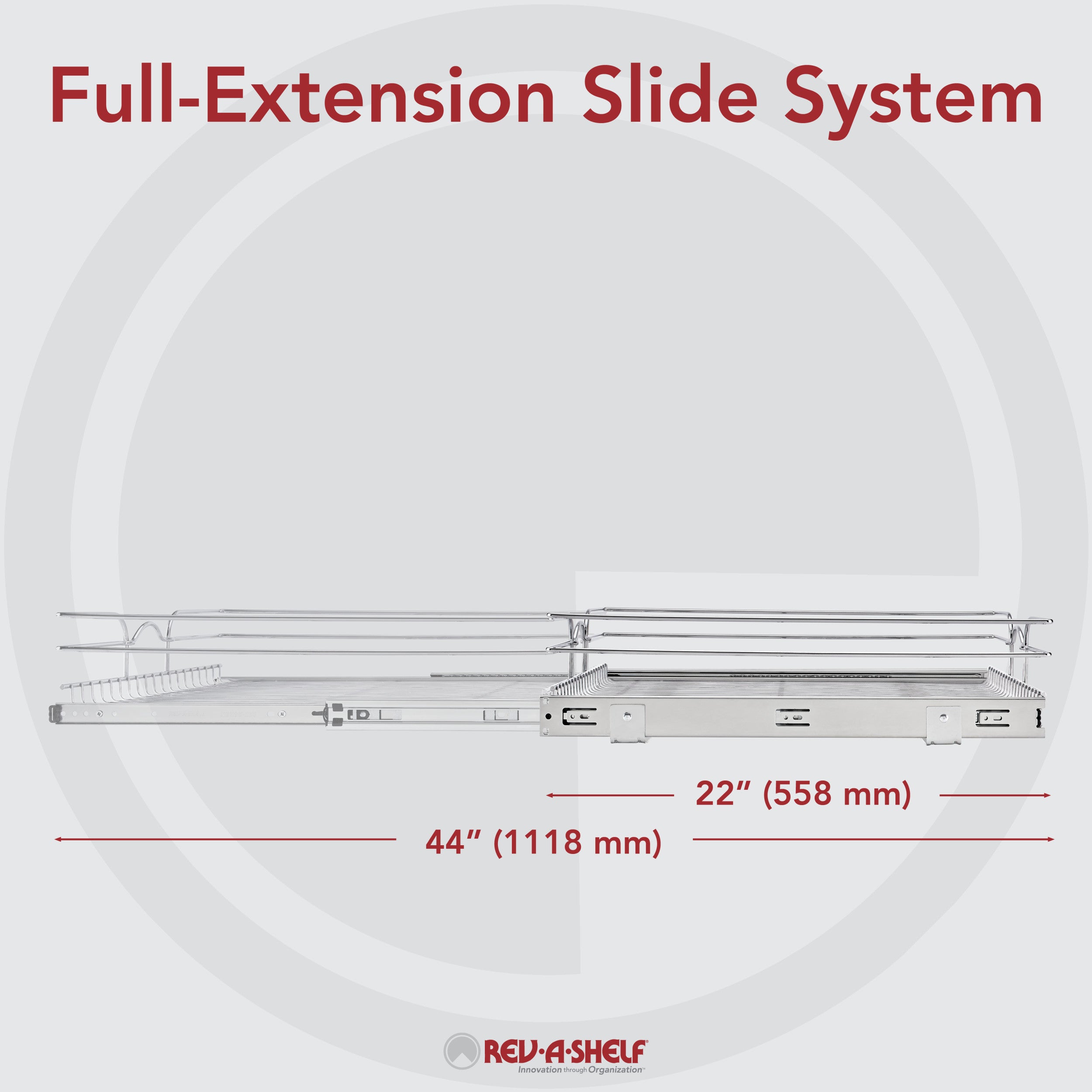 24" SINGLE CHROME WIRE BASKET 23.73"W X 21.91"D X 5.55"H
