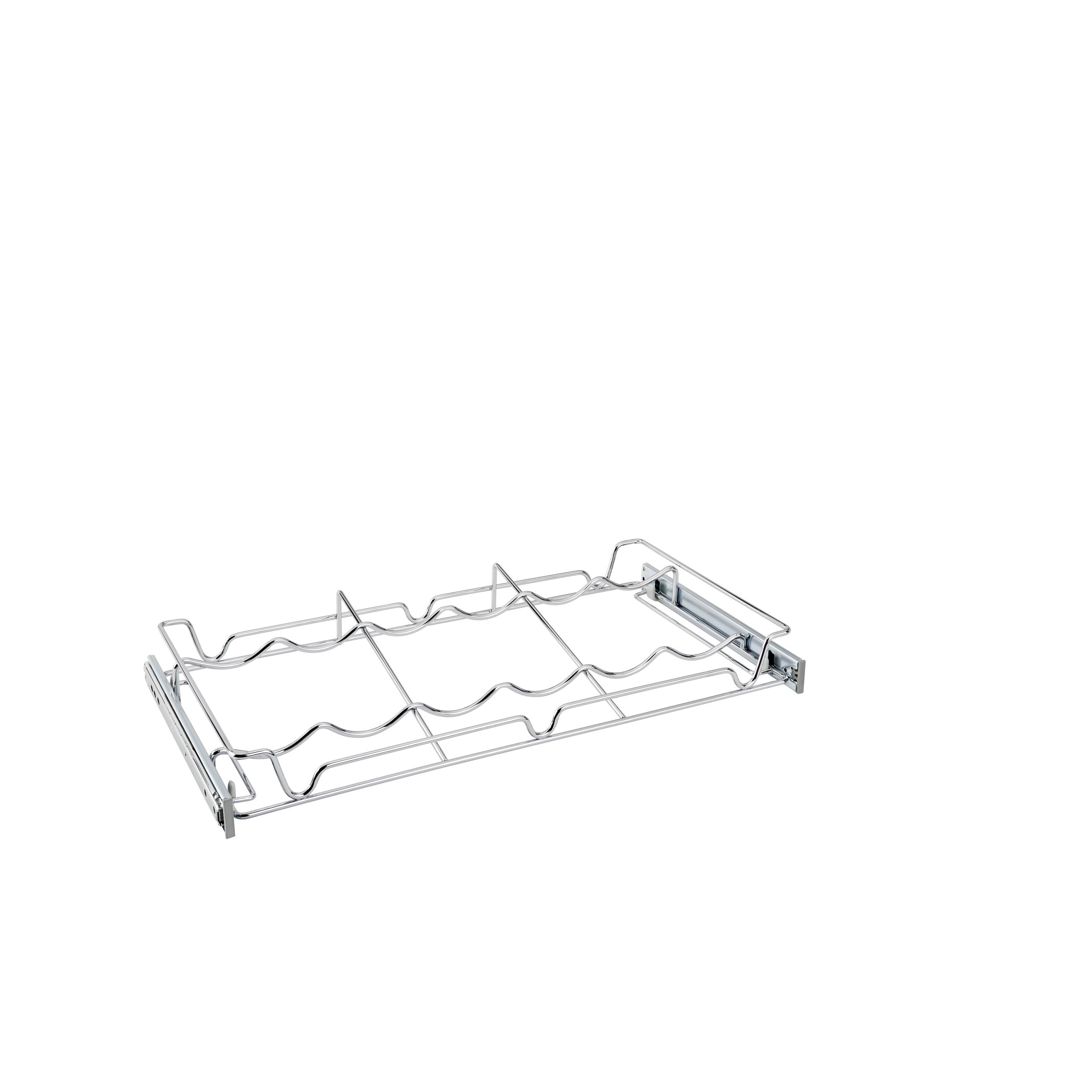 24 in Deluxe Sliding Wine Rack Chrome  24 in (610 mm) W x 14 in (356 mm) D x 2.36 in (60 mm) H