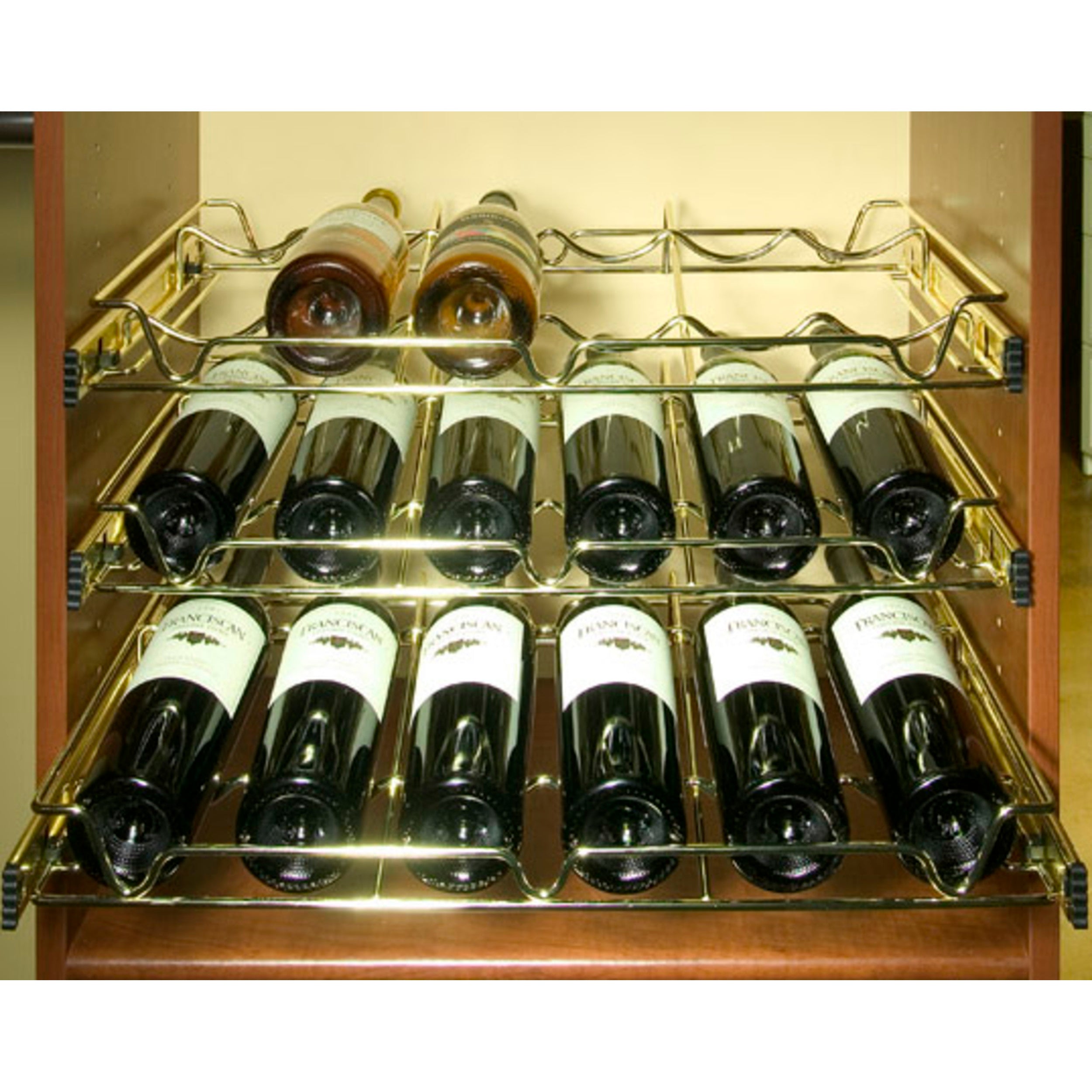30 in Deluxe Sliding Wine Rack Chrome  30 in (762 mm) W x 14 in (356 mm) D x 2.36 in (60 mm) H