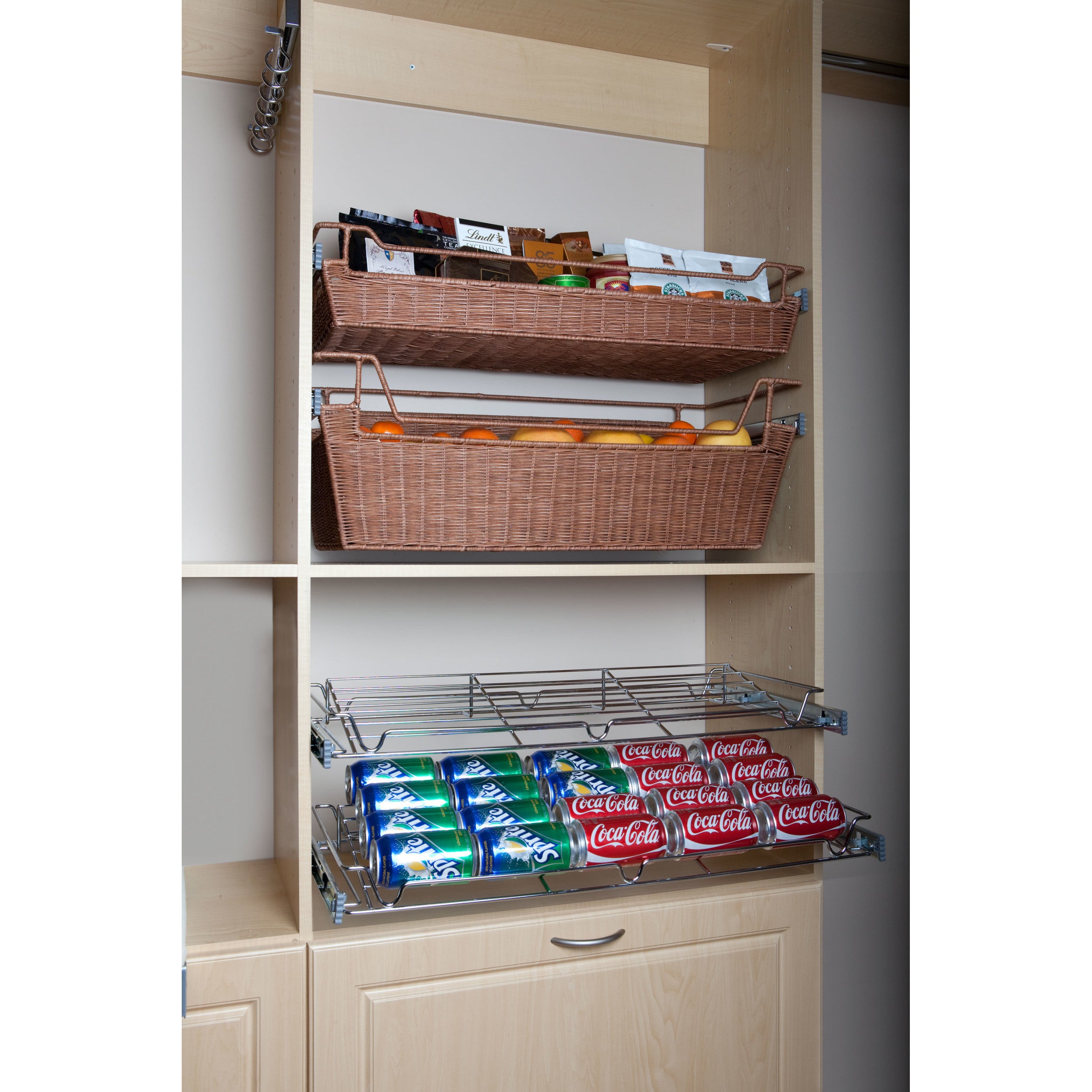 24 in Deluxe Sliding Spice/Can Rack Chrome  24 in (610 mm) W x 14 in (356 mm) D x 2.36 in (60 mm) H