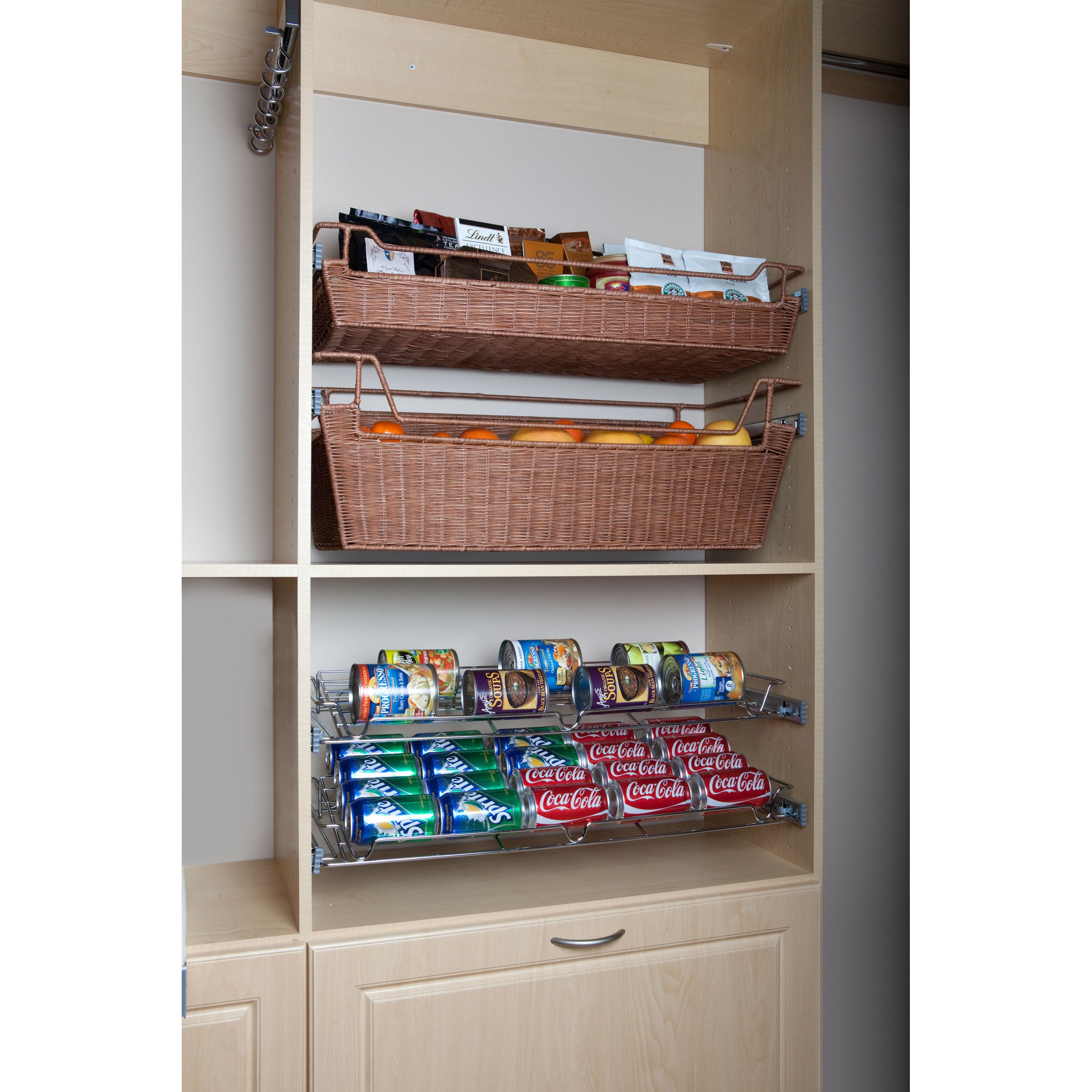 24 in Deluxe Sliding Spice/Can Rack Chrome  24 in (610 mm) W x 14 in (356 mm) D x 2.36 in (60 mm) H