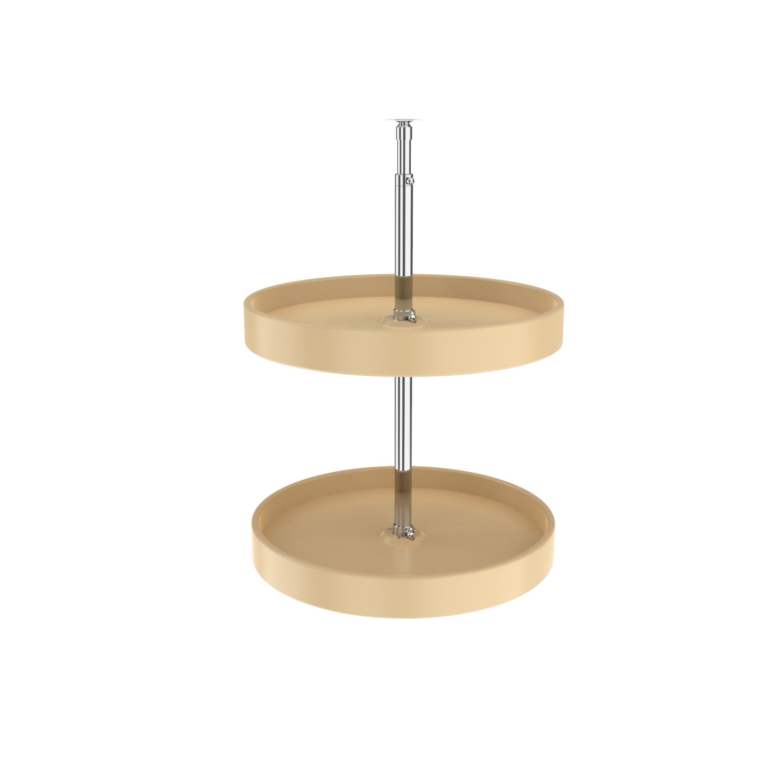 18 in Almond Polymer Full Circle Lazy Susans 2-Shelf Almond  18 in (457 mm) W x 18 in (457 mm) D x 24 in (610 mm) H