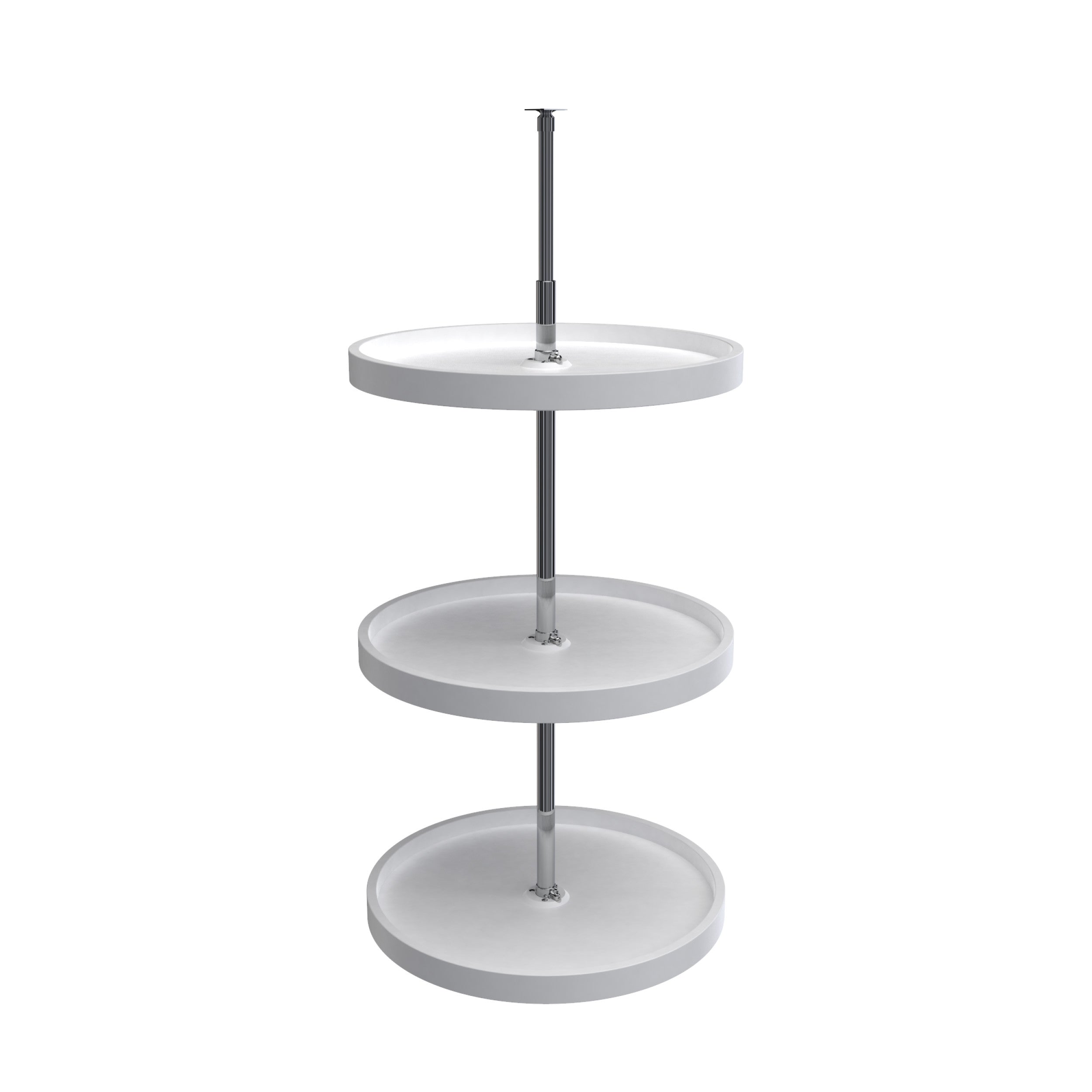 20 in White Polymer Full Circle Lazy Susans 3-Shelf White  20 in (508 mm) W x 20 in (508 mm) D x 38 in (965 mm) H