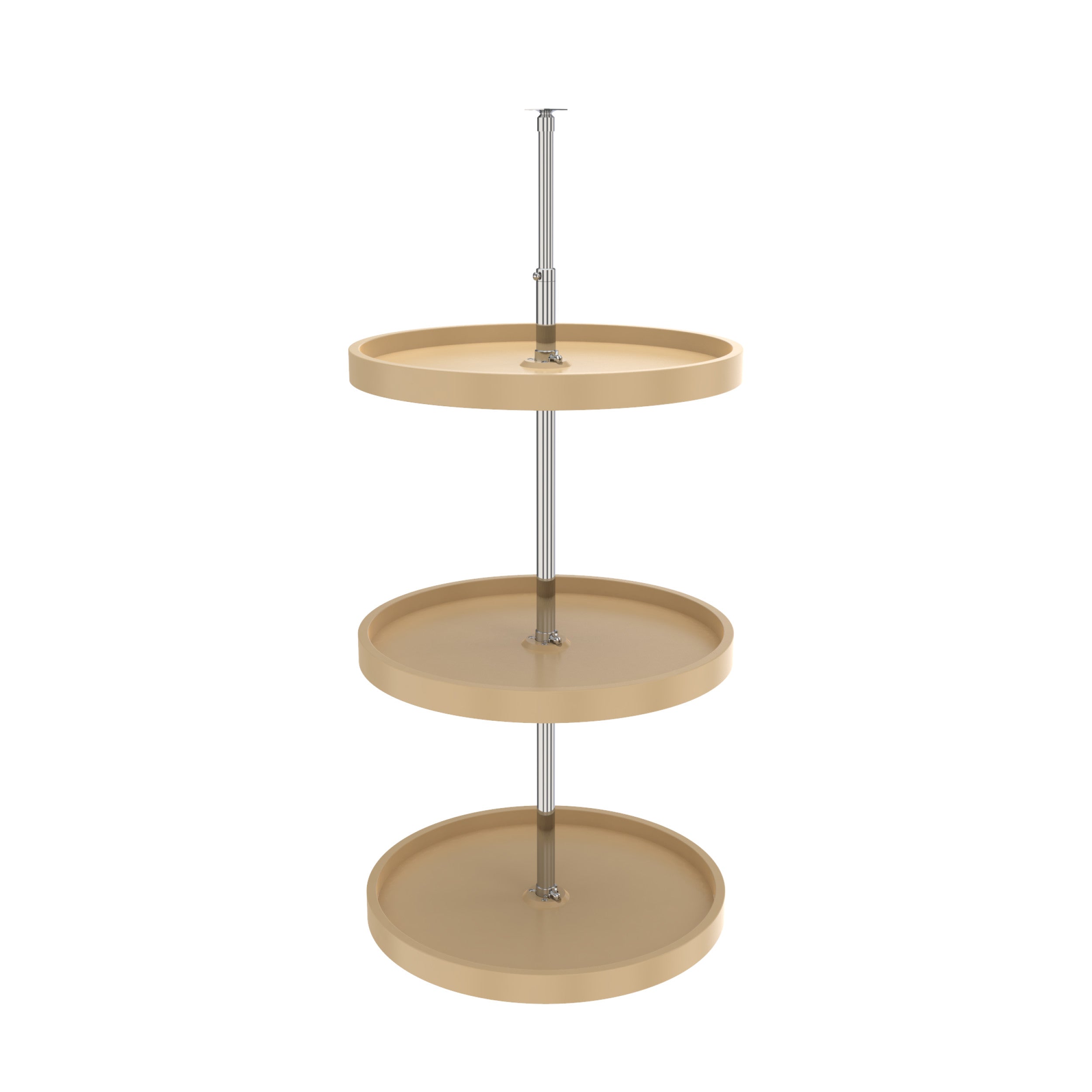 20 in Almond Polymer Full Circle Lazy Susans 3-Shelf Almond  20 in (508 mm) W x 20 in (508 mm) D x 38 in (965 mm) H