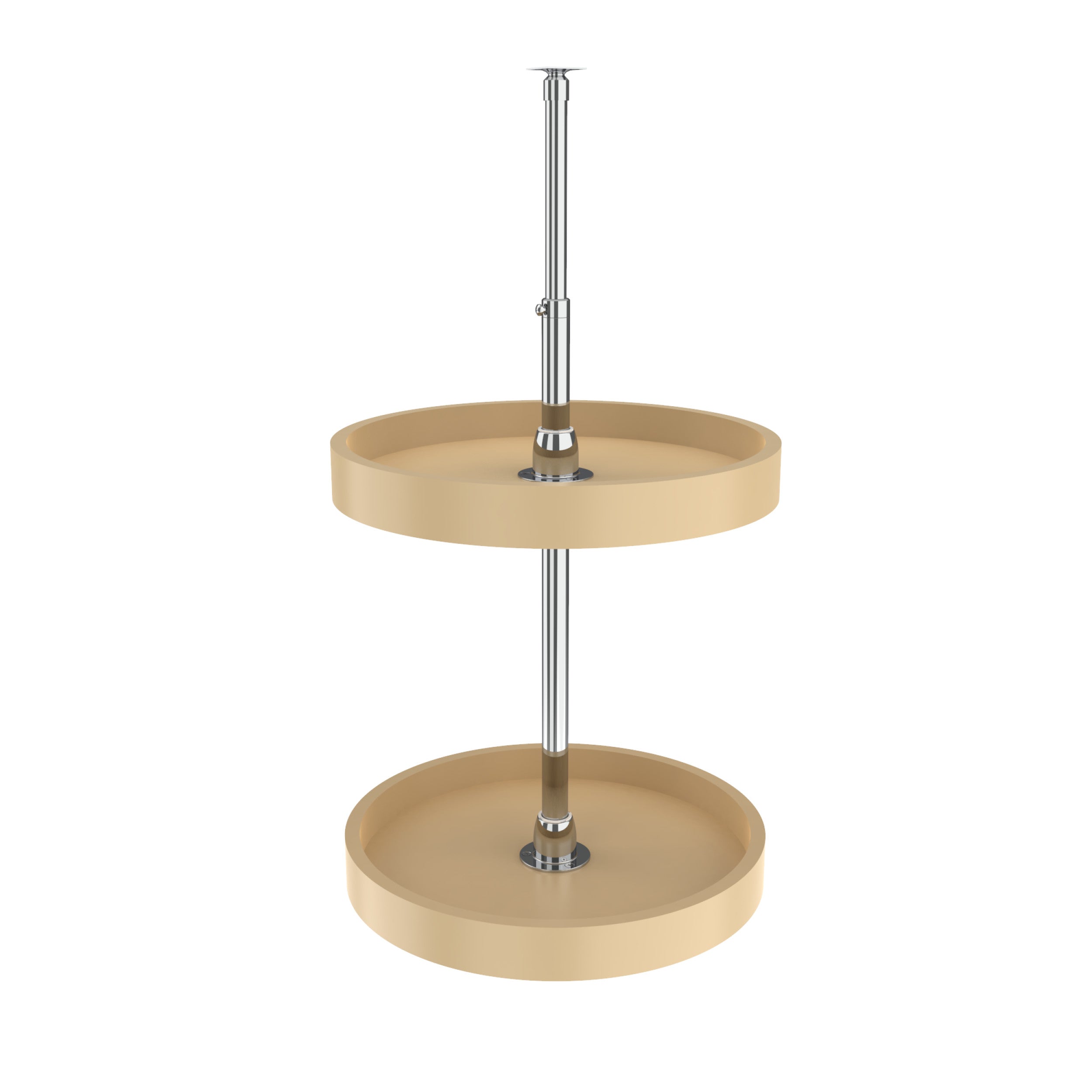 16 in Almond Polymer Full Circle Lazy Susans 2-Shelf Almond  16 in (406 mm) W x 16 in (406 mm) D x 26 in (660 mm) H