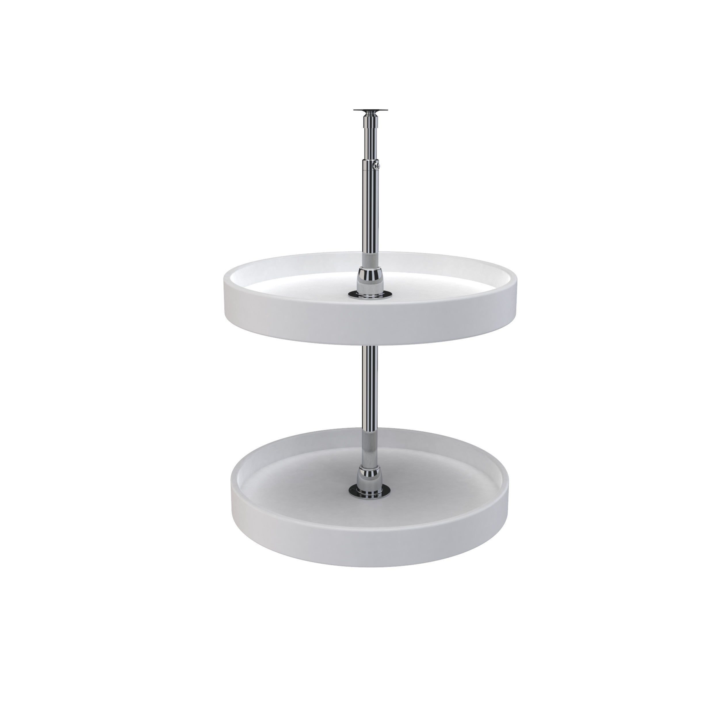 18 in White Polymer Full Circle Lazy Susans 2-Shelf White  18 in (457 mm) W x 18 in (457 mm) D x 26 in (660 mm) H