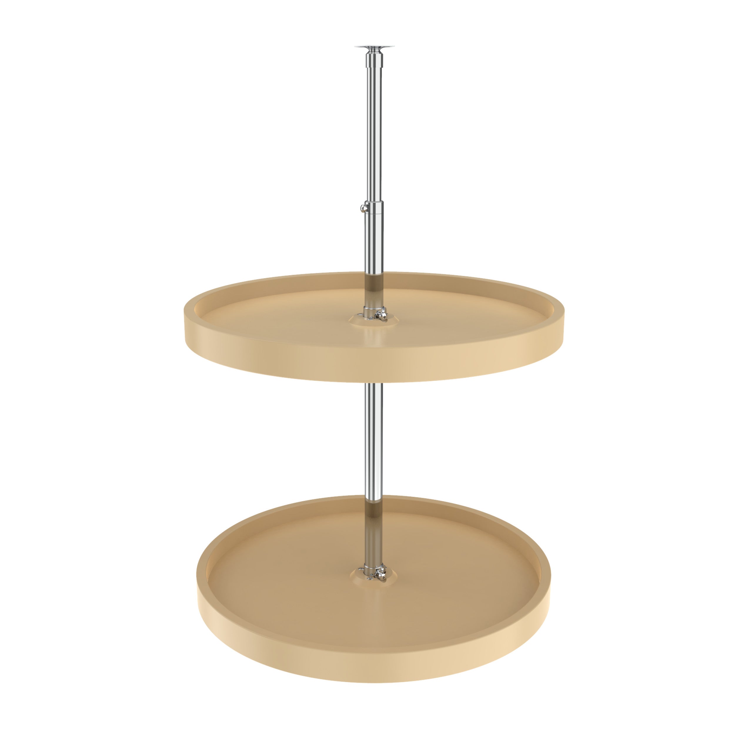 20 in Almond Polymer Full Circle Lazy Susans 2-Shelf Almond  20 in (508 mm) W x 20 in (508 mm) D x 26 in (660 mm) H