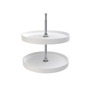 24 in White Polymer Full Circle Lazy Susans 2-Shelf White  24 in (610 mm) W x 24 in (610 mm) D x 26 in (660 mm) H