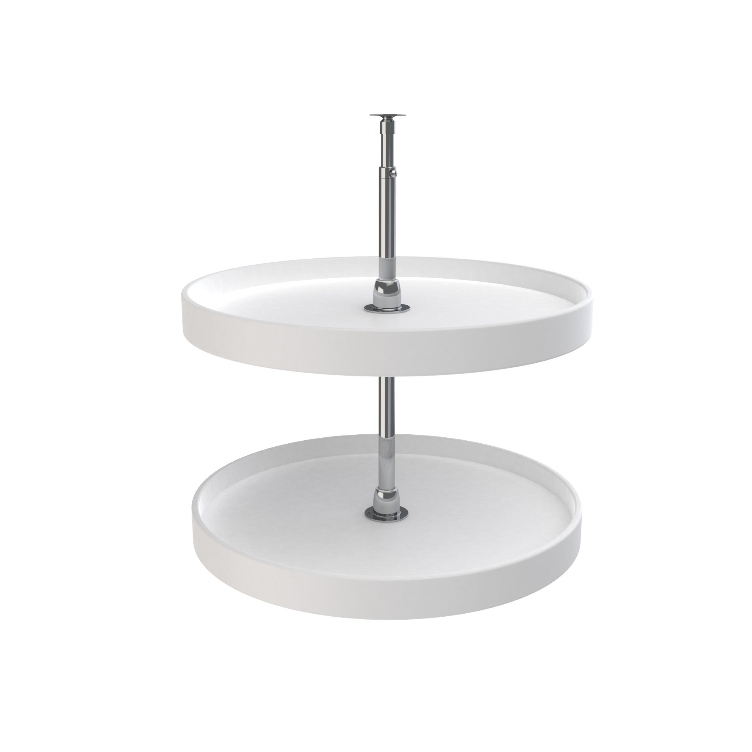 24 in White Polymer Full Circle Lazy Susans 2-Shelf White  24 in (610 mm) W x 24 in (610 mm) D x 26 in (660 mm) H