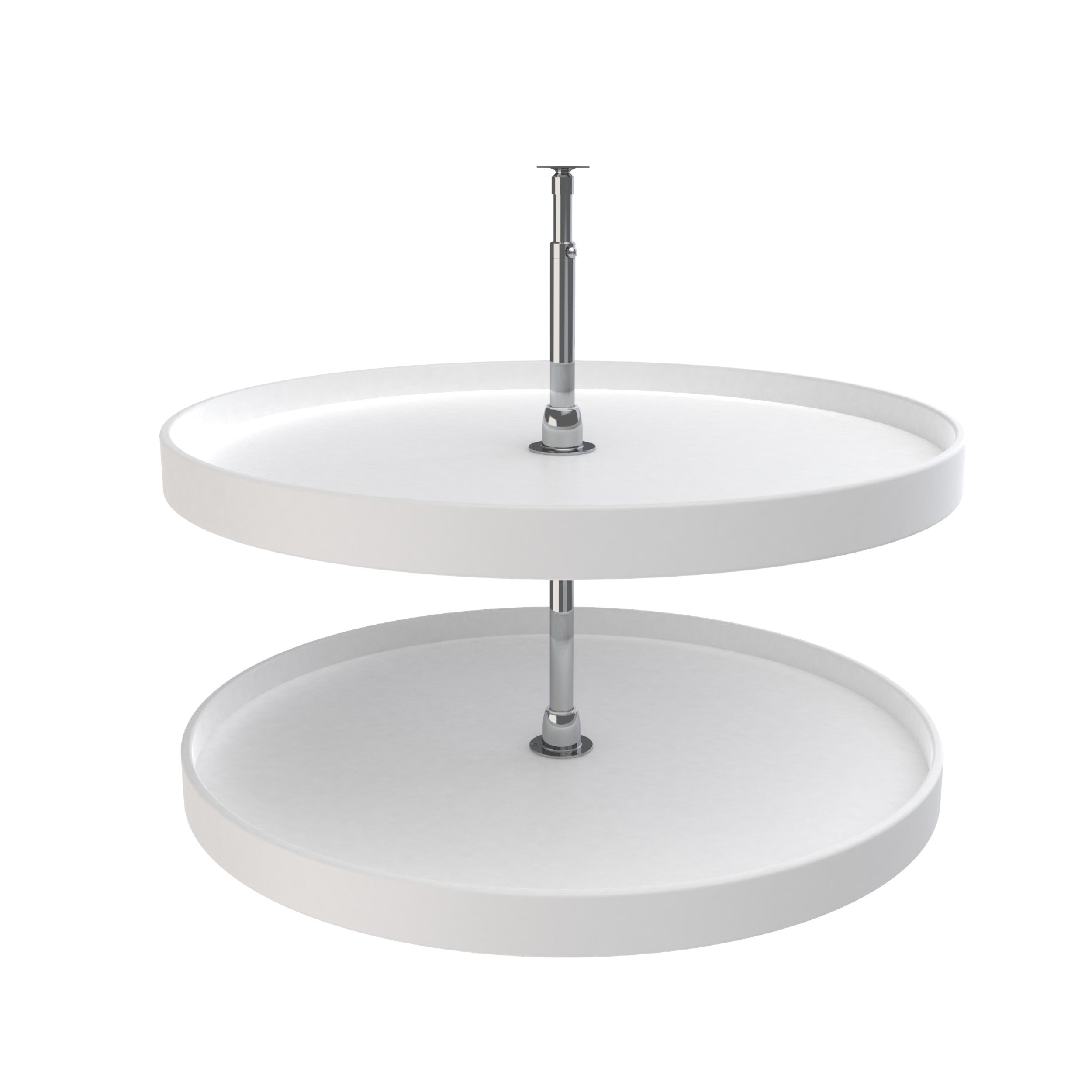 32 in White Polymer Full Circle Lazy Susans 2-Shelf White  32 in (813 mm) W x 32 in (813 mm) D x 26 in (660 mm) H