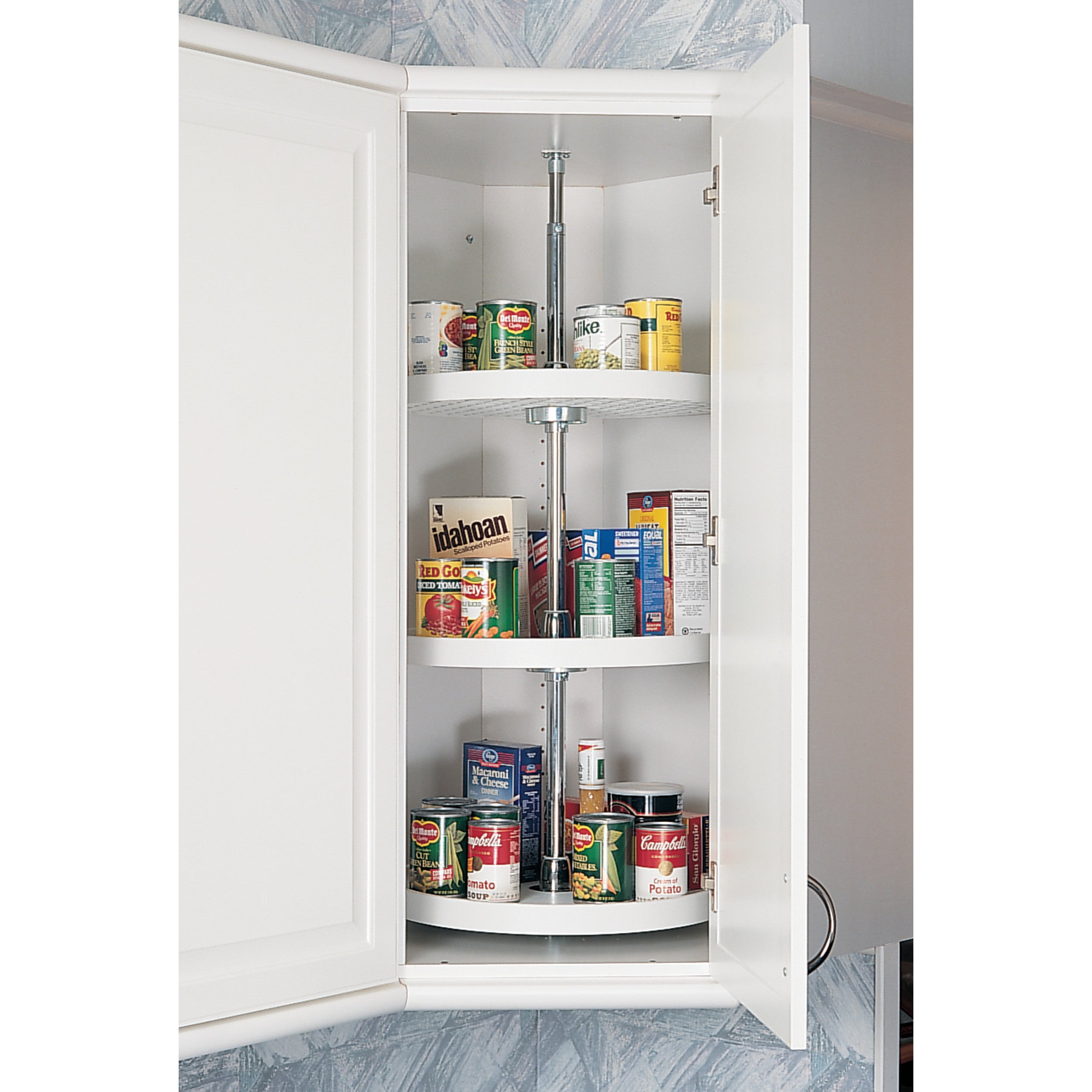 20 in Almond Polymer Full Circle Lazy Susans 3-Shelf Almond  20 in (508 mm) W x 20 in (508 mm) D x 38 in (965 mm) H