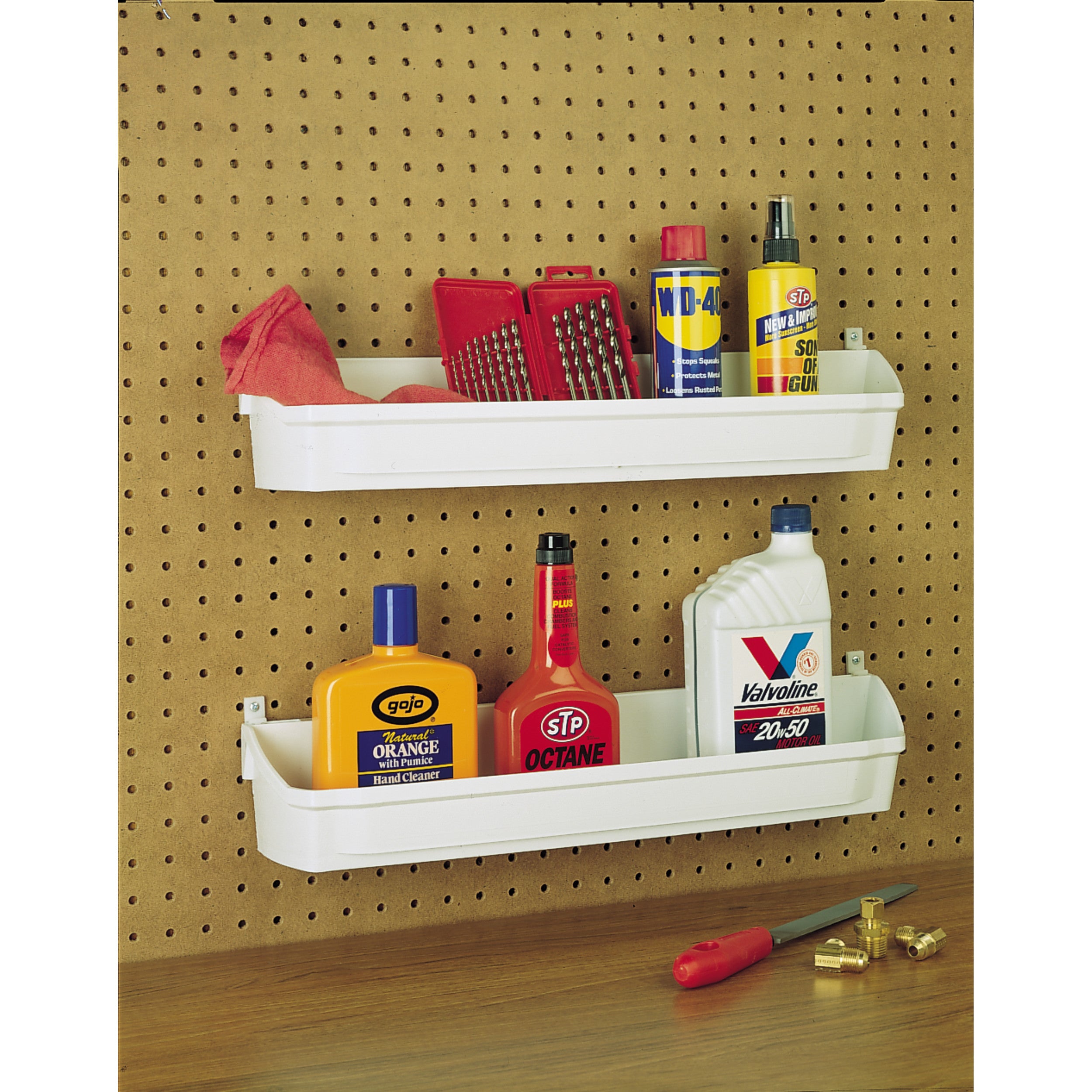 14 in Door Storage Bins Set (White) White  13.75 in (349 mm) W x 4.25 in (108 mm) D x 3.56 in (90 mm) H