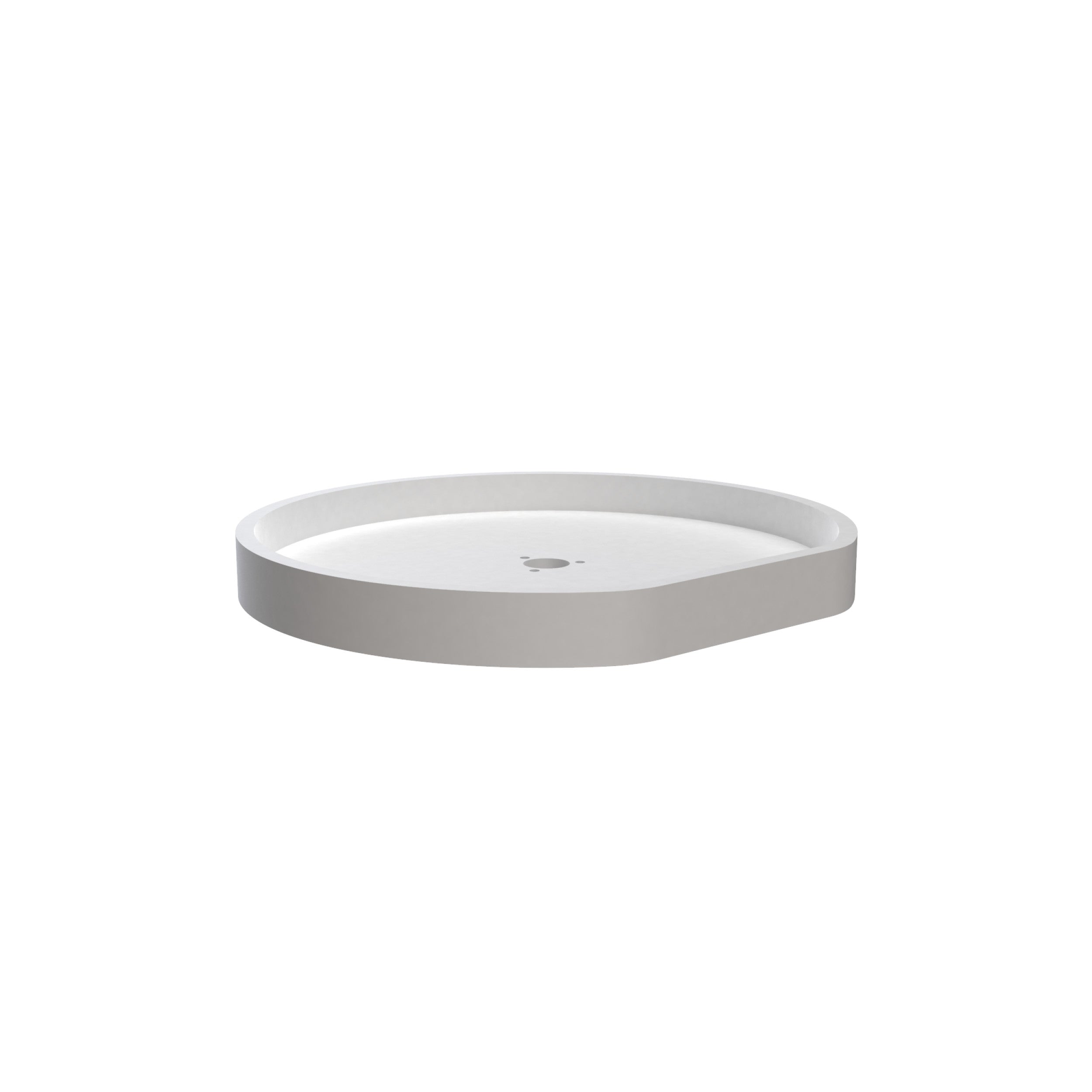 20 in White Polymer D-Shape Lazy Susan Shelf Only White  20 in (508 mm) W x 20 in (508 mm) D x 1.51 in (38 mm) H