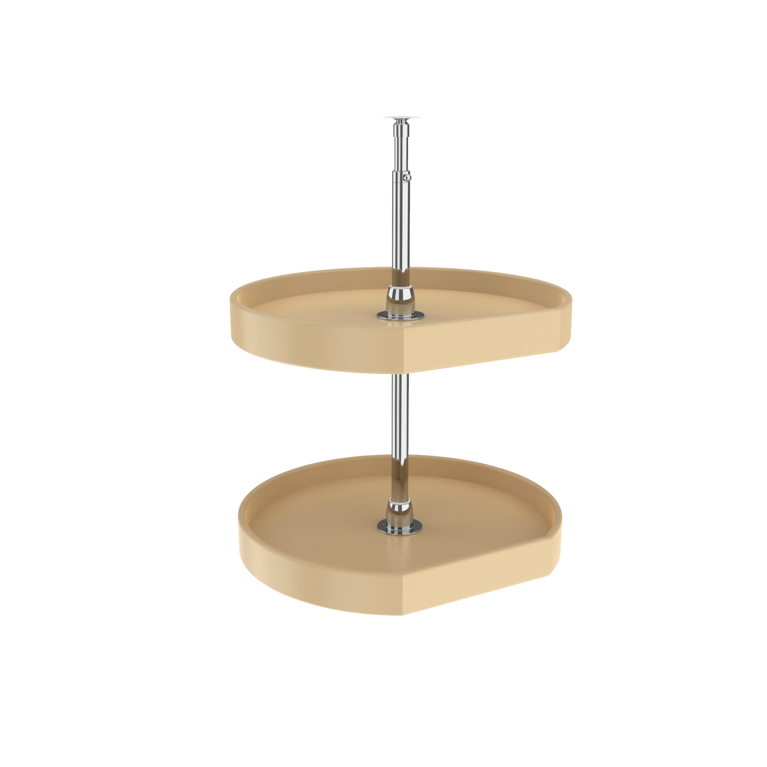 20 in Almond Polymer D-Shape Lazy Susans 2-Shelf Almond  20 in (508 mm) W x 20 in (508 mm) D x 26 in (660 mm) H