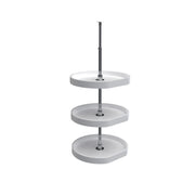 20 in White Polymer D-Shape Lazy Susans 3-Shelf White  20 in (508 mm) W x 20 in (508 mm) D x 38 in (965 mm) H