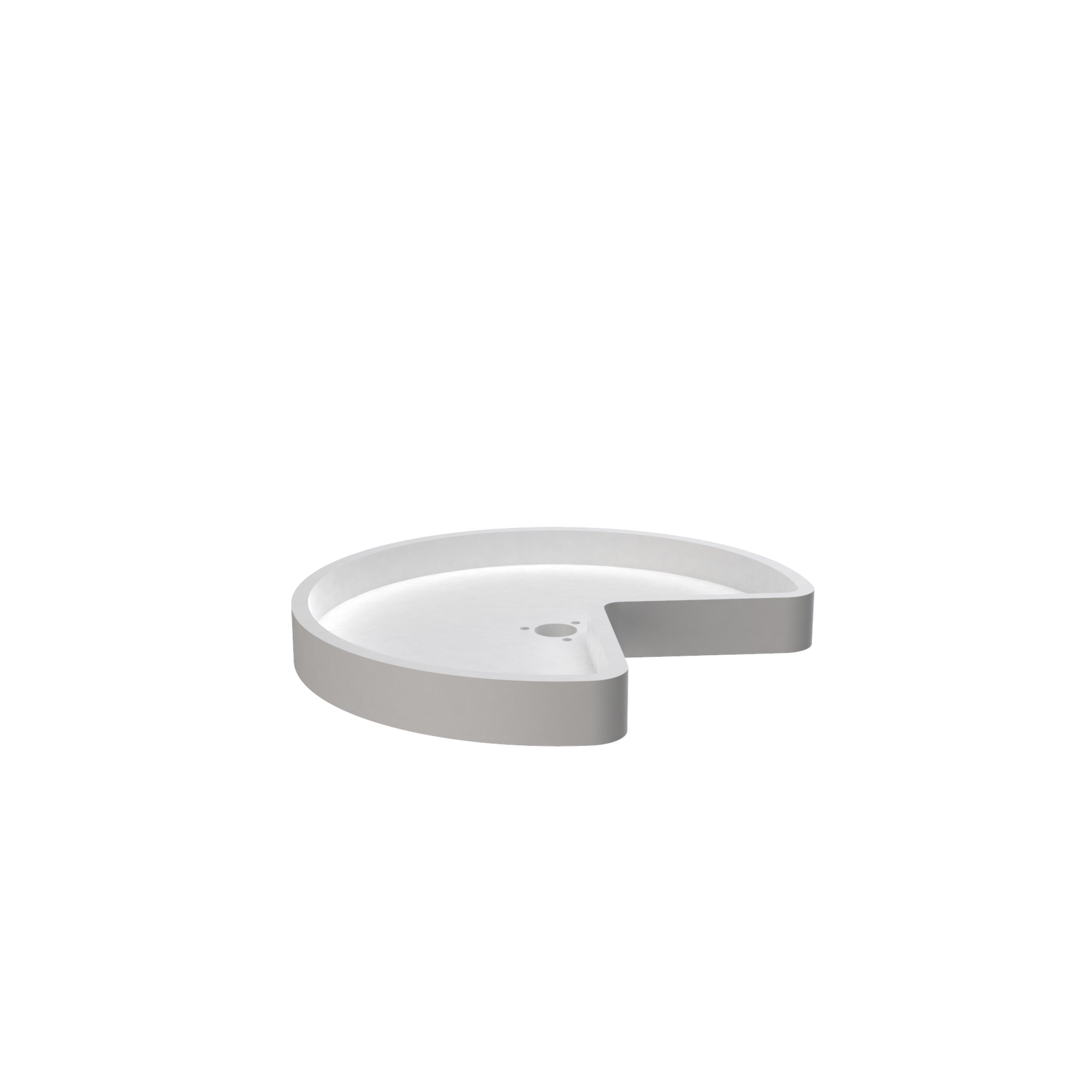 18 in White Polymer Kidney Lazy Susan Shelf Only White  18 in (457 mm) W x 18 in (457 mm) D x 1.3 in (33 mm) H