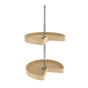 18 in Almond Polymer Kidney Lazy Susans 2-Shelf Almond  18 in (457 mm) W x 18 in (457 mm) D x 26 in (660 mm) H