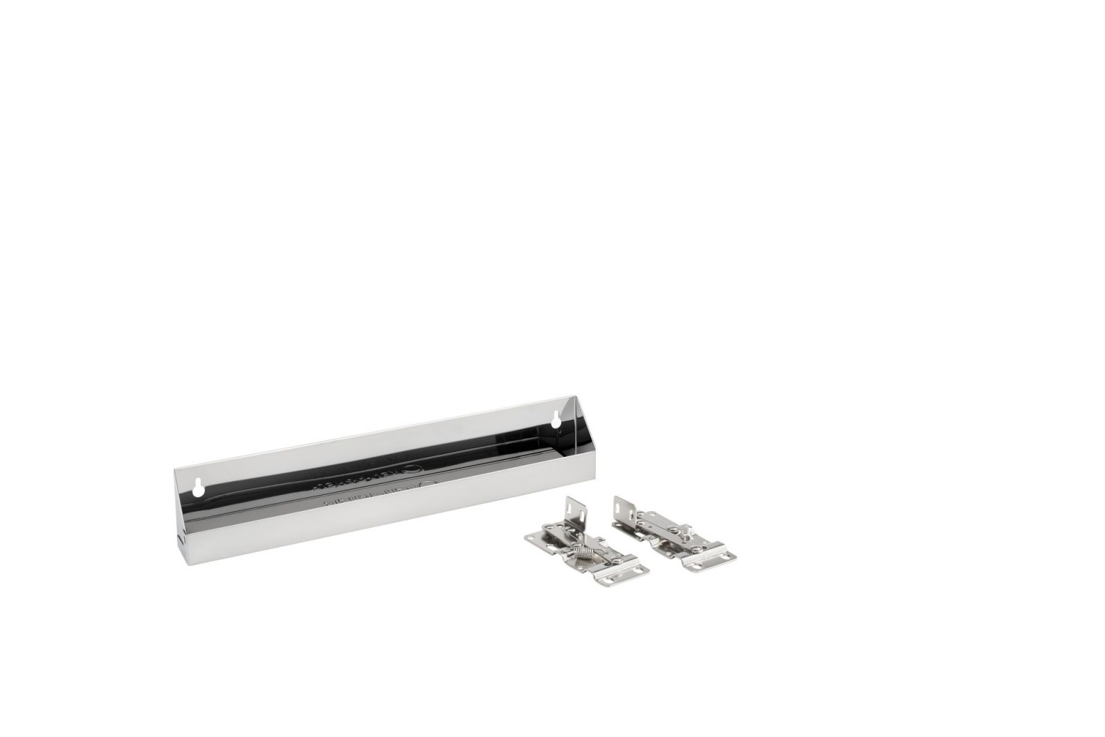 16 in Stainless Steel Tip-Out Tray Silver  16 in (406 mm) W x 1.69 in (43 mm) D x 3 in (76 mm) H