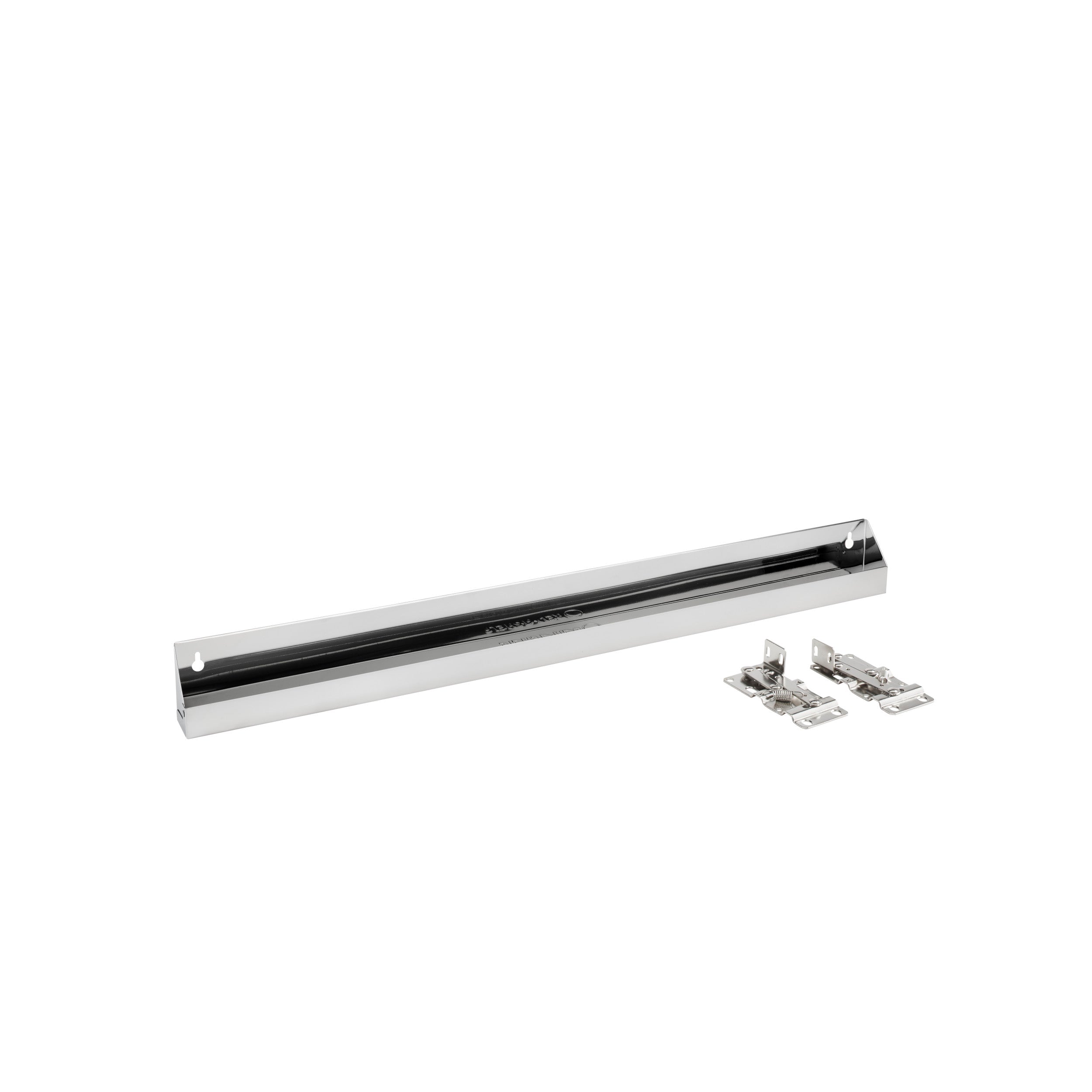 31 in Stainless Steel Tip-Out Tray Silver  31 in (787 mm) W x 1.69 in (43 mm) D x 3 in (76 mm) H