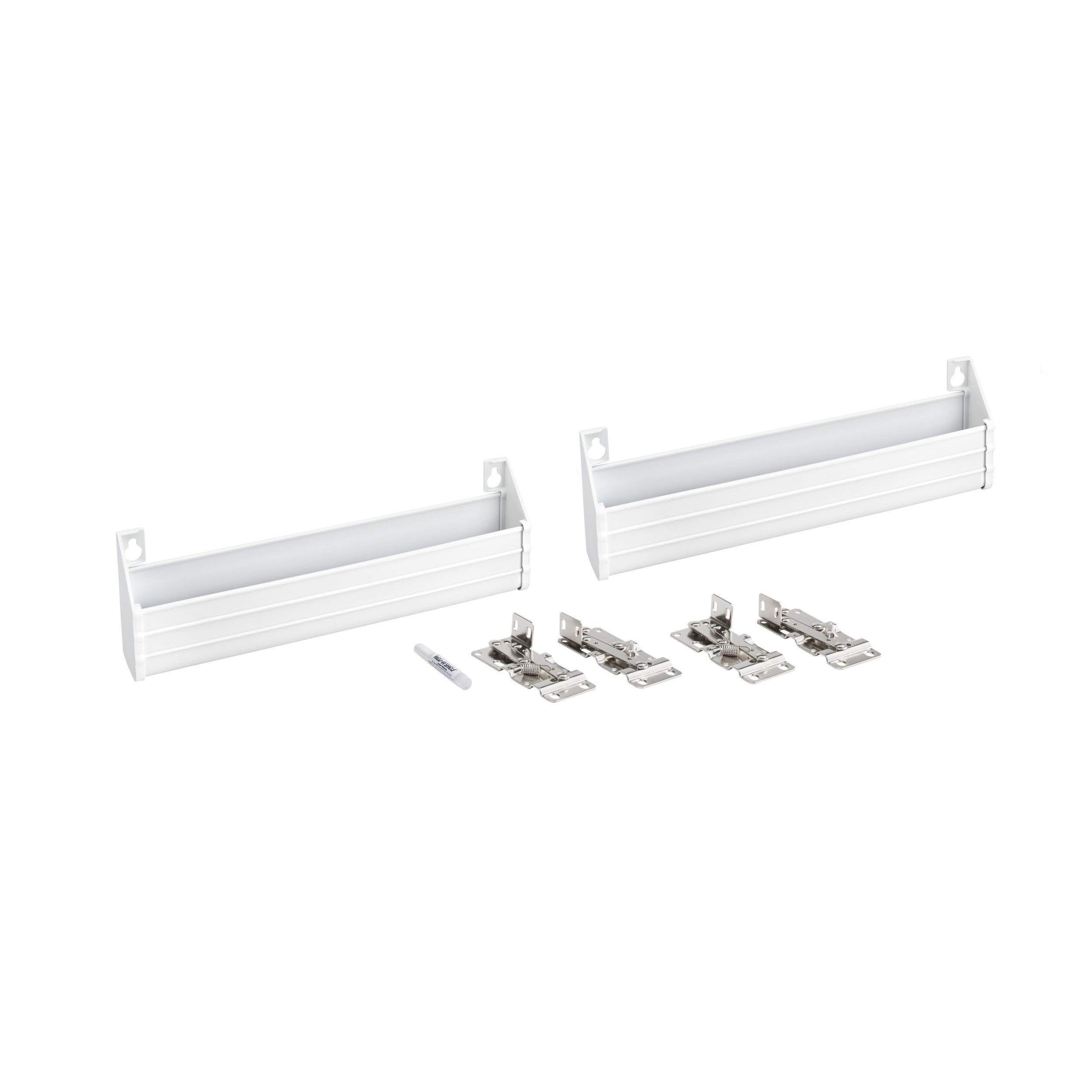 11 in White Polymer Slim Series Tip-Out Trays White  11 in (279 mm) W x 1.69 in (43 mm) D x 3.94 in (100 mm) H
