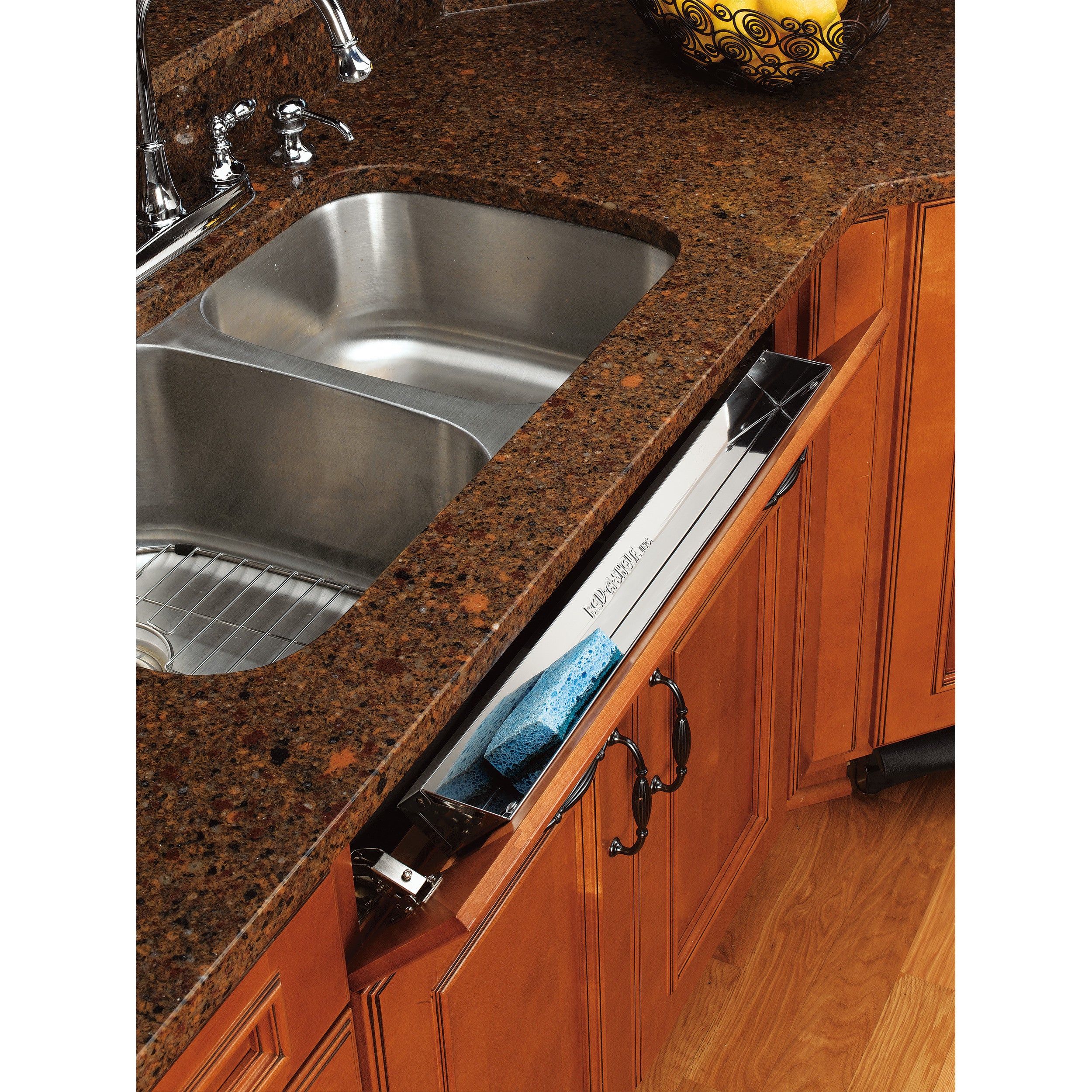31 in Stainless Steel Tip-Out Tray Silver  31 in (787 mm) W x 2.13 in (54 mm) D x 3 in (76 mm) H