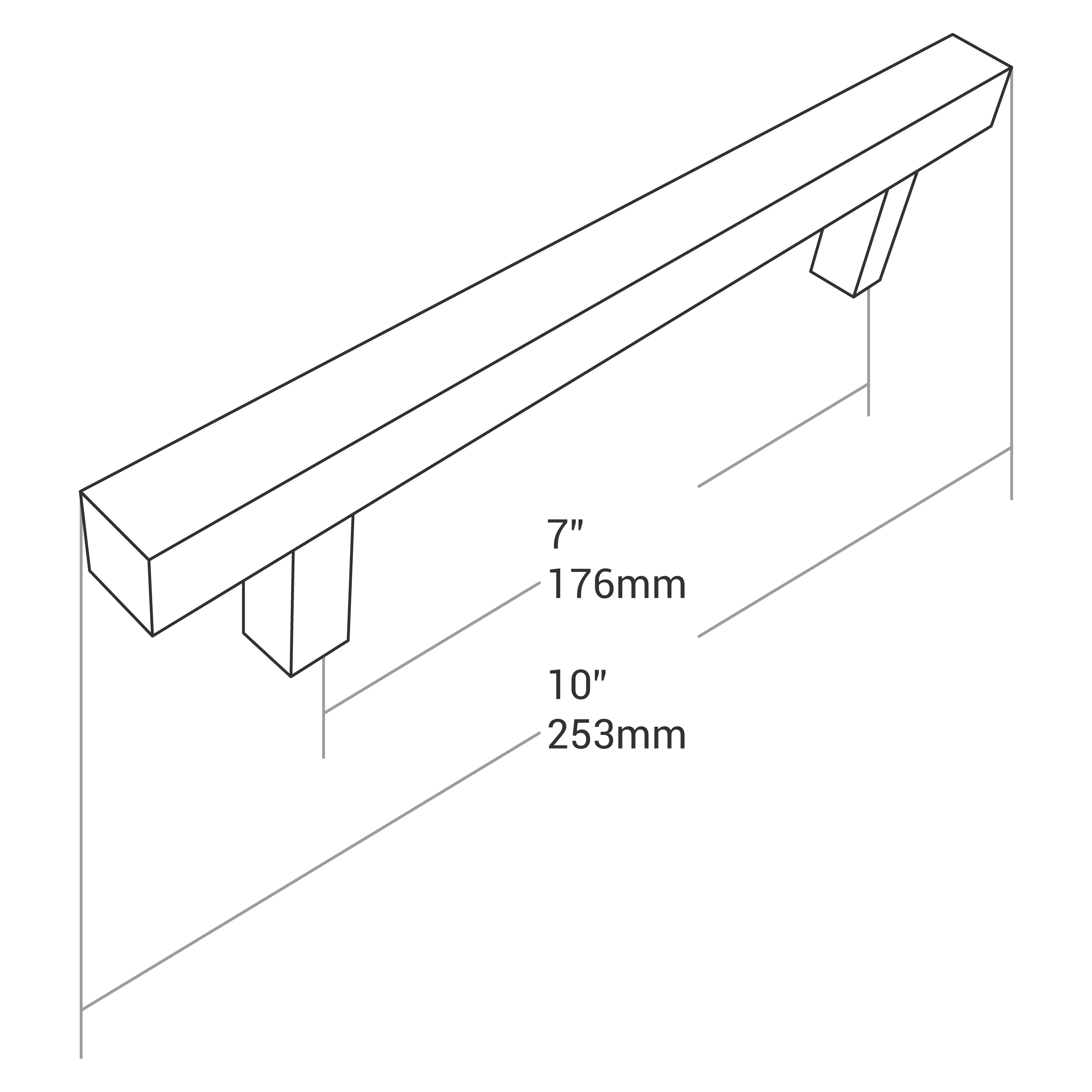 Handle Ss Square Bar 176mm/253mm