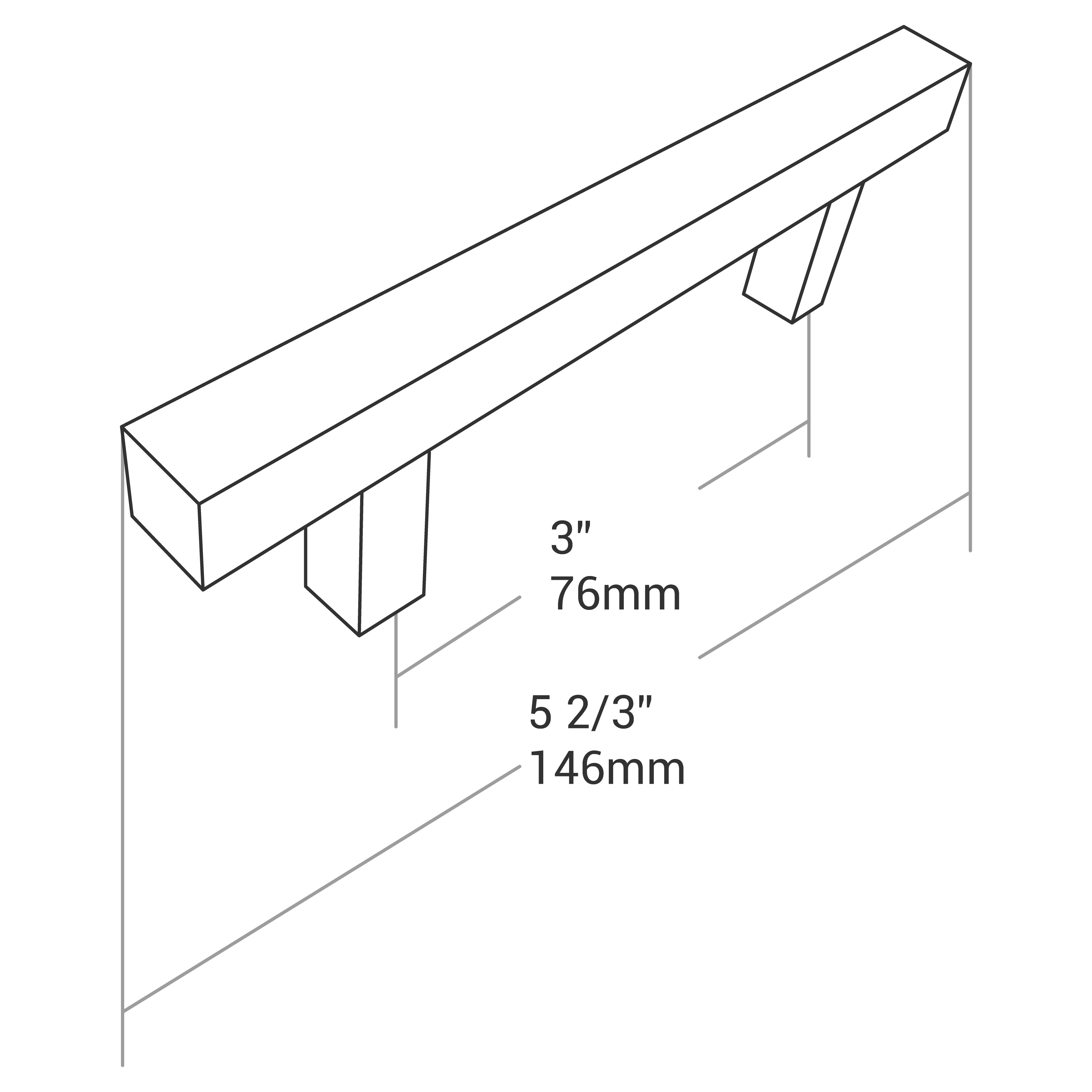 Handle Ss Square Bar 76mm/146mm