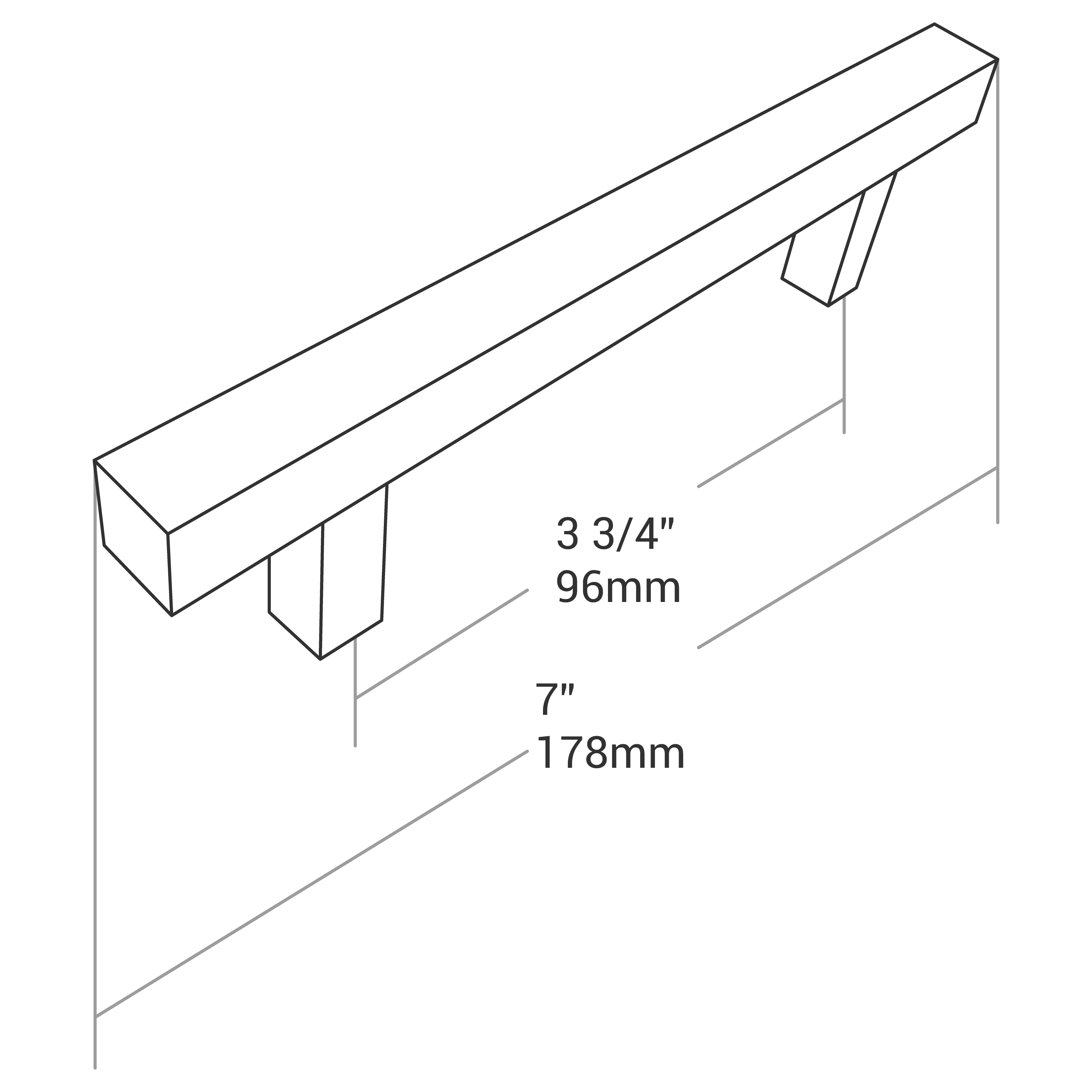 Handle Ss Square Bar 96mm/178mm