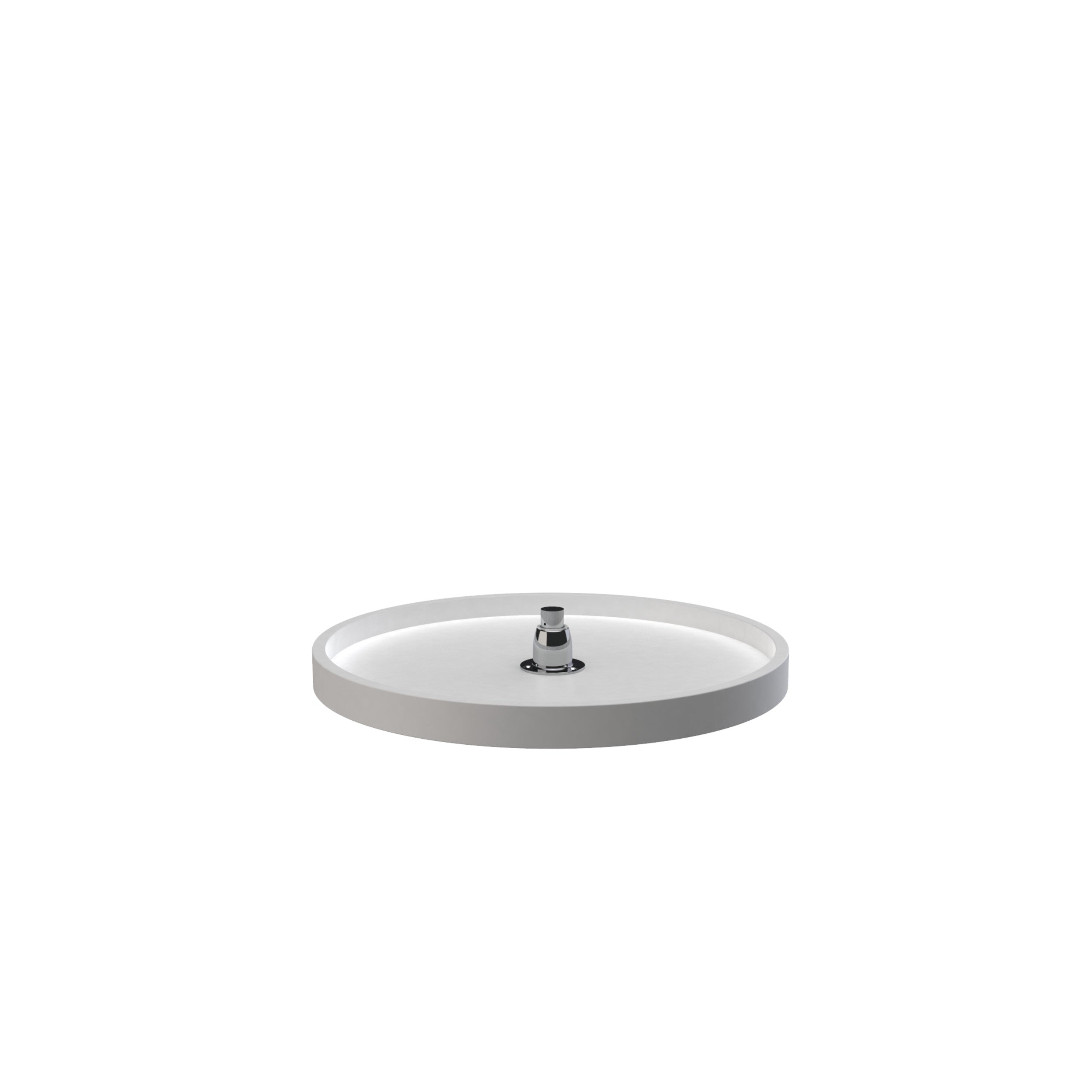 20 in White Polymer Full Circle Lazy Susan w/bottom mount White  20 in (508 mm) W x 20 in (508 mm) D x 2.5 in (64 mm) H