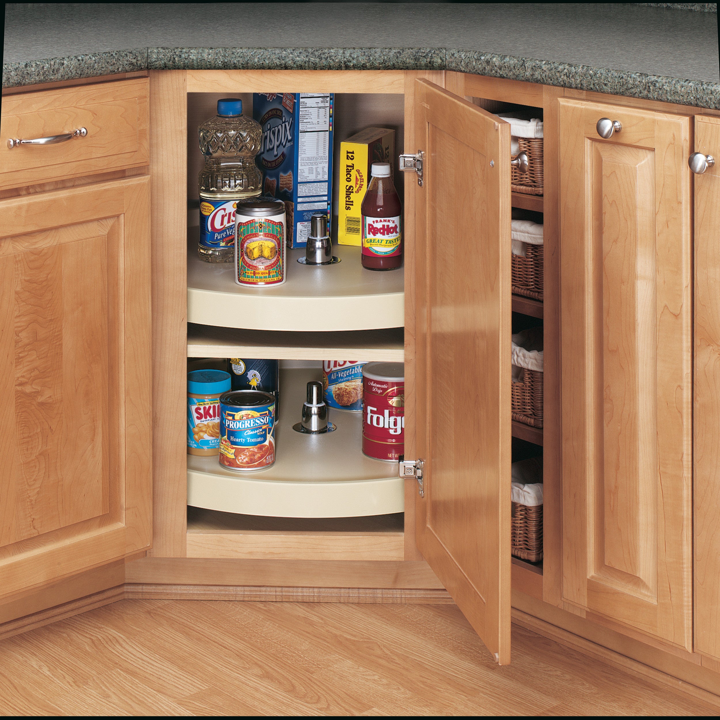 20 in Almond Polymer Full Circle Lazy Susan w/bottom mount Almond  20 in (508 mm) W x 20 in (508 mm) D x 2.5 in (64 mm) H