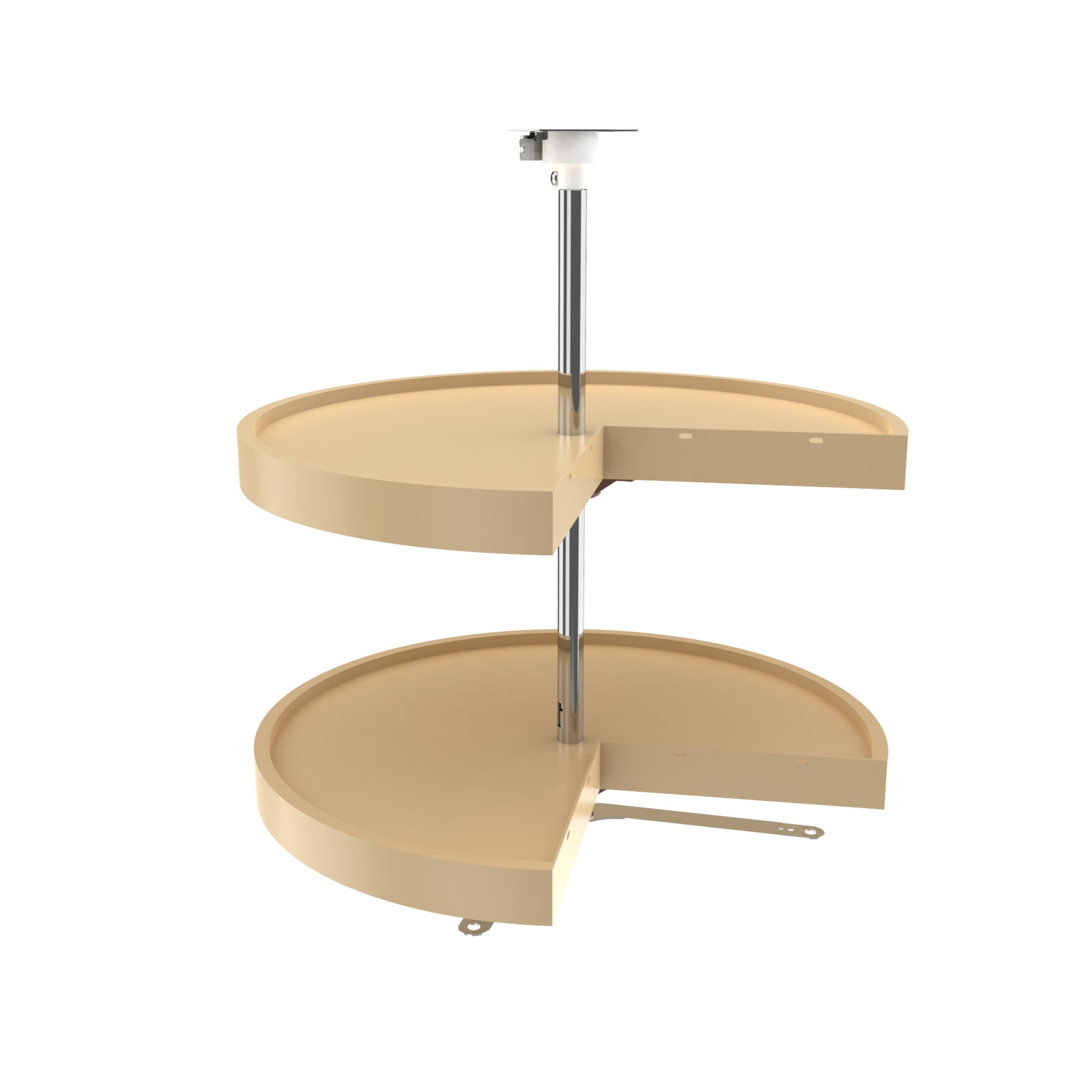 24 in Almond Polymer Pie-Cut Lazy Susans 2-Shelf Almond  24 in (610 mm) W x 24 in (610 mm) D x 26 in (660 mm) H