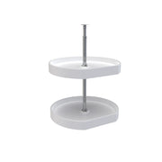 20 in White Polymer D-Shape Lazy Susans 2-Shelf White  20 in (508 mm) W x 20 in (508 mm) D x 24 in (610 mm) H