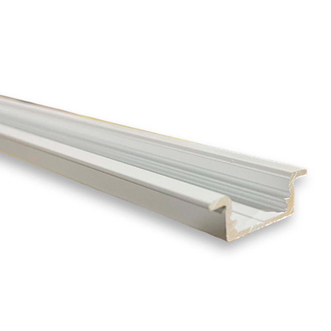 ALUMINUM PROFILE MILKY COVER WITH LIPS 8' (2440x17x7 mm)
