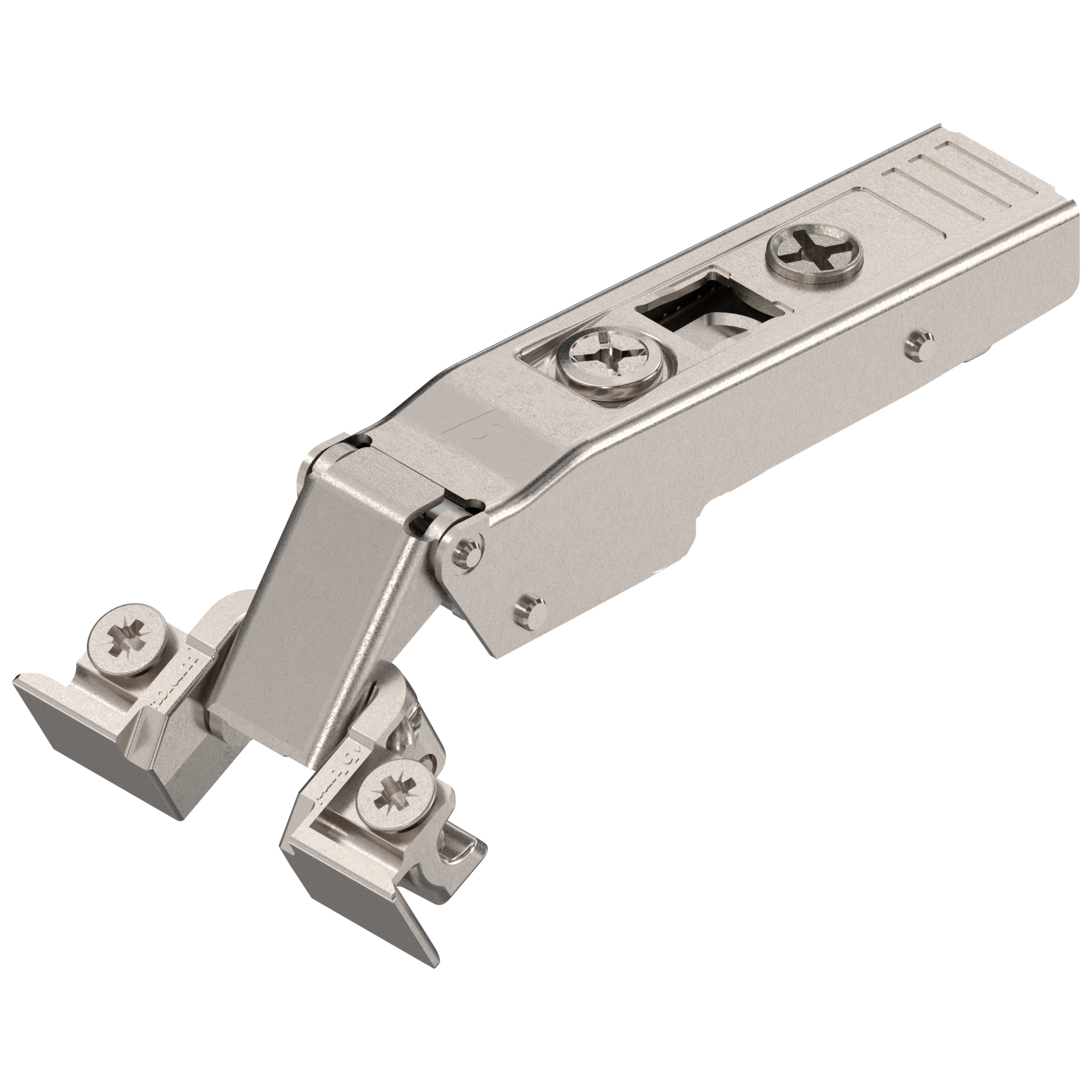 CLIP top 120° hinge for aluminum frame door, straight-arm, self closing, screw-on