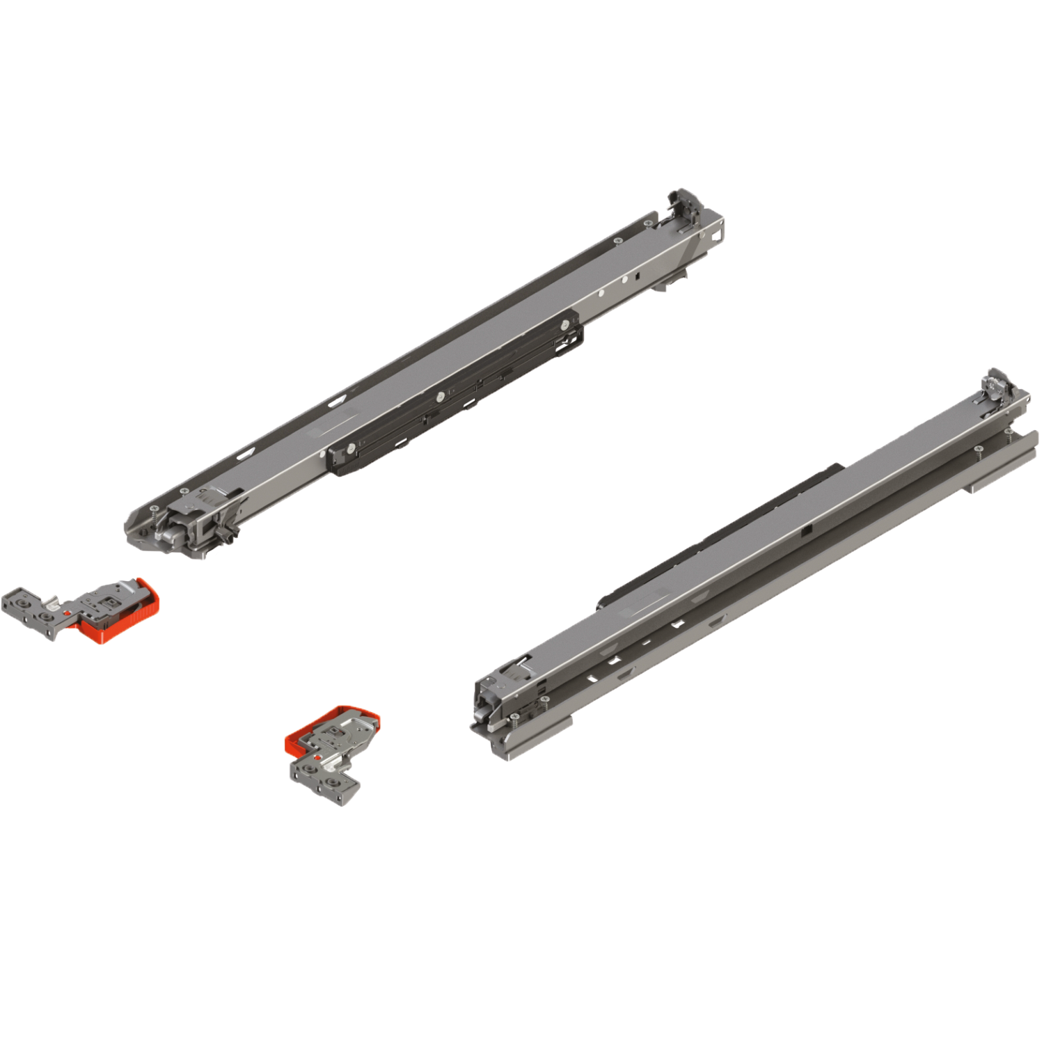 MOVENTO - heavy duty bottom mount runners R+L Zinc-Plated