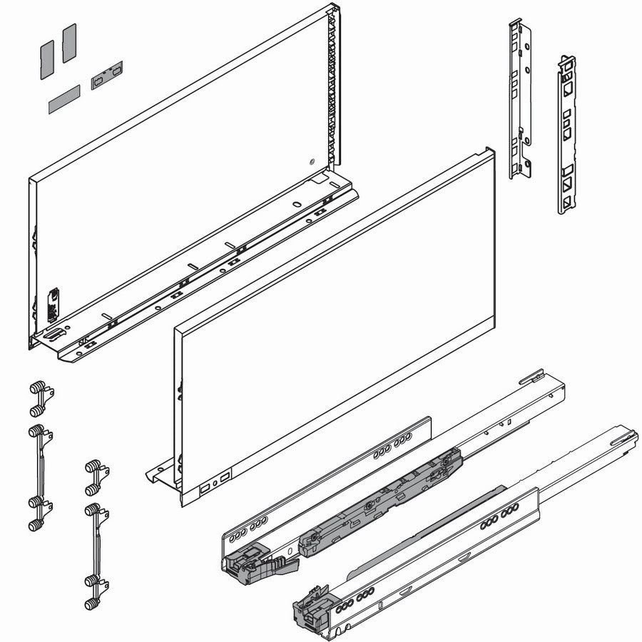 LEGRABOX F Height, Drawer Box Kit Orion Gray Blum 18'
