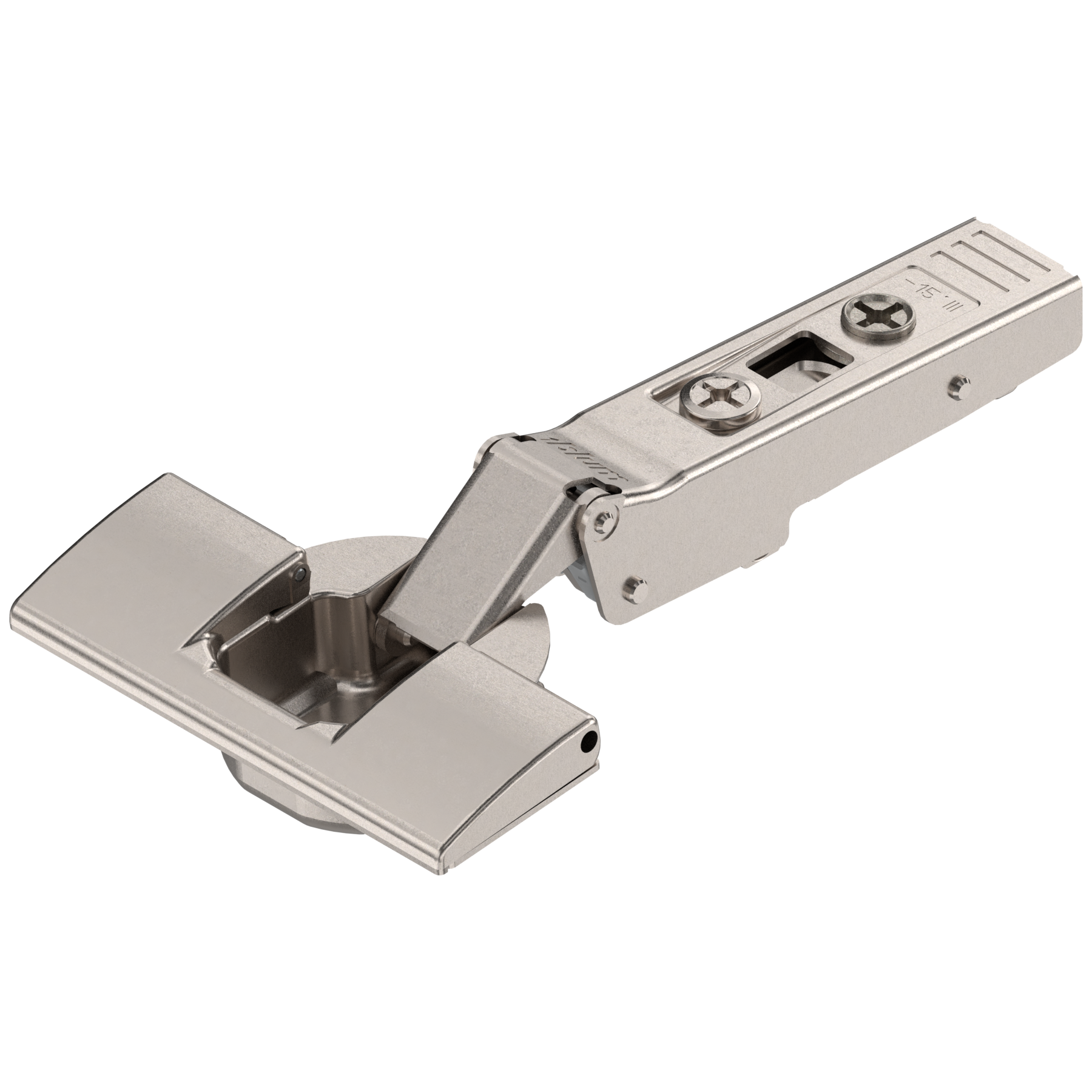 CLIP top hinges - special applications Angled hinges -15° Nickel