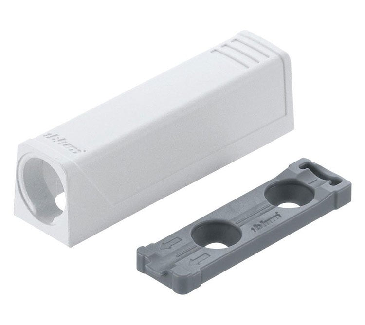 TIP-ON for doors - depth adjustable Adapter plates In-line Silk White