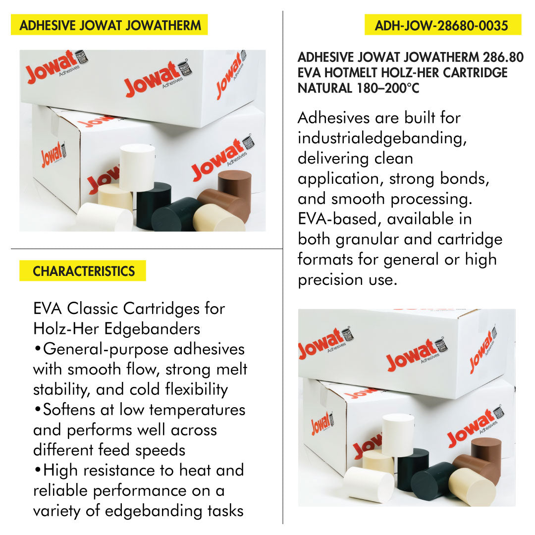 ADHESIVE JOWAT JOWATHERM 286.80 EVA HOTMELT FILLED HOLZ-HER CARTRIDGE NATURAL 180?200°C