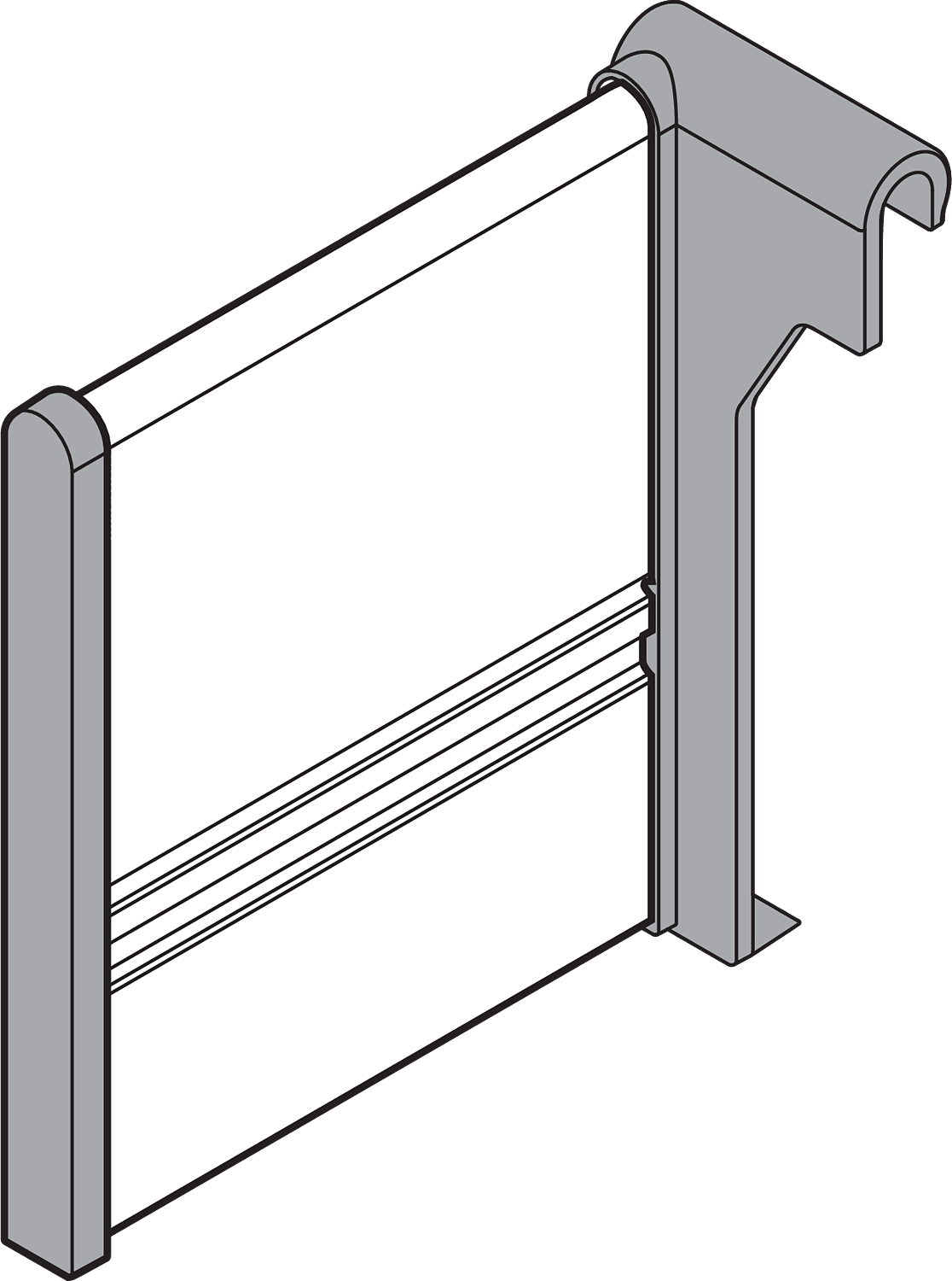 ORGA-LINE deep drawer for TANDEM drawer runners Lateral divider White Aluminum