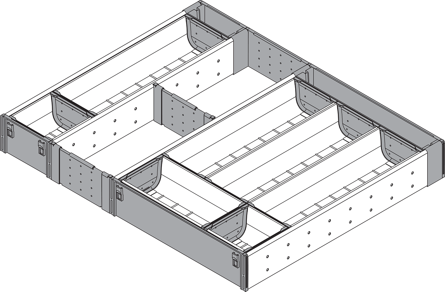 ORGA-LINE for TANDEM drawer runners Combination sets 21'' Nickel