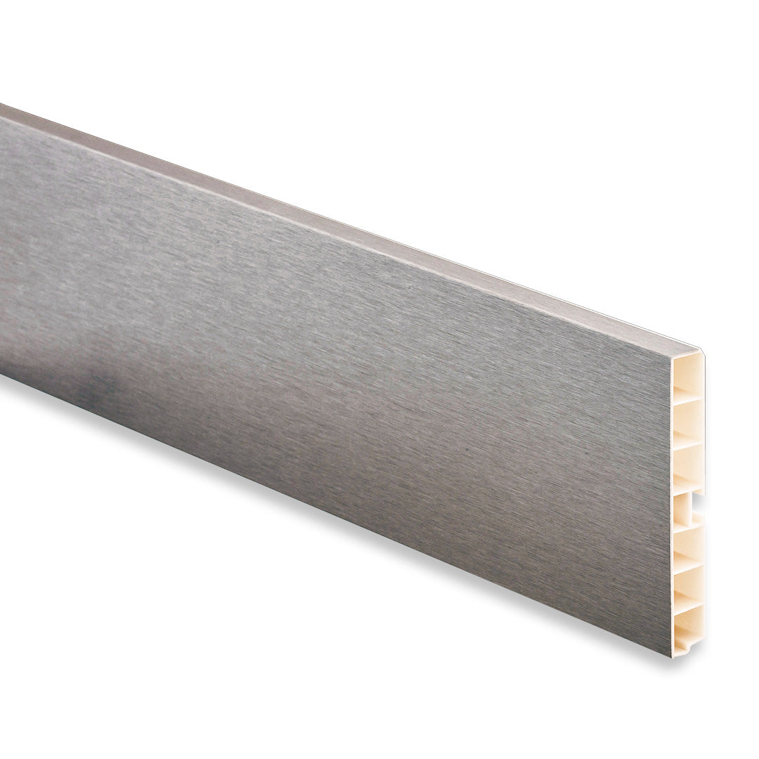 TOE KICK VOLPATO H110MM 4.33" H X 10.83' LONG ANODIZED BRUSHED ALUMINUM