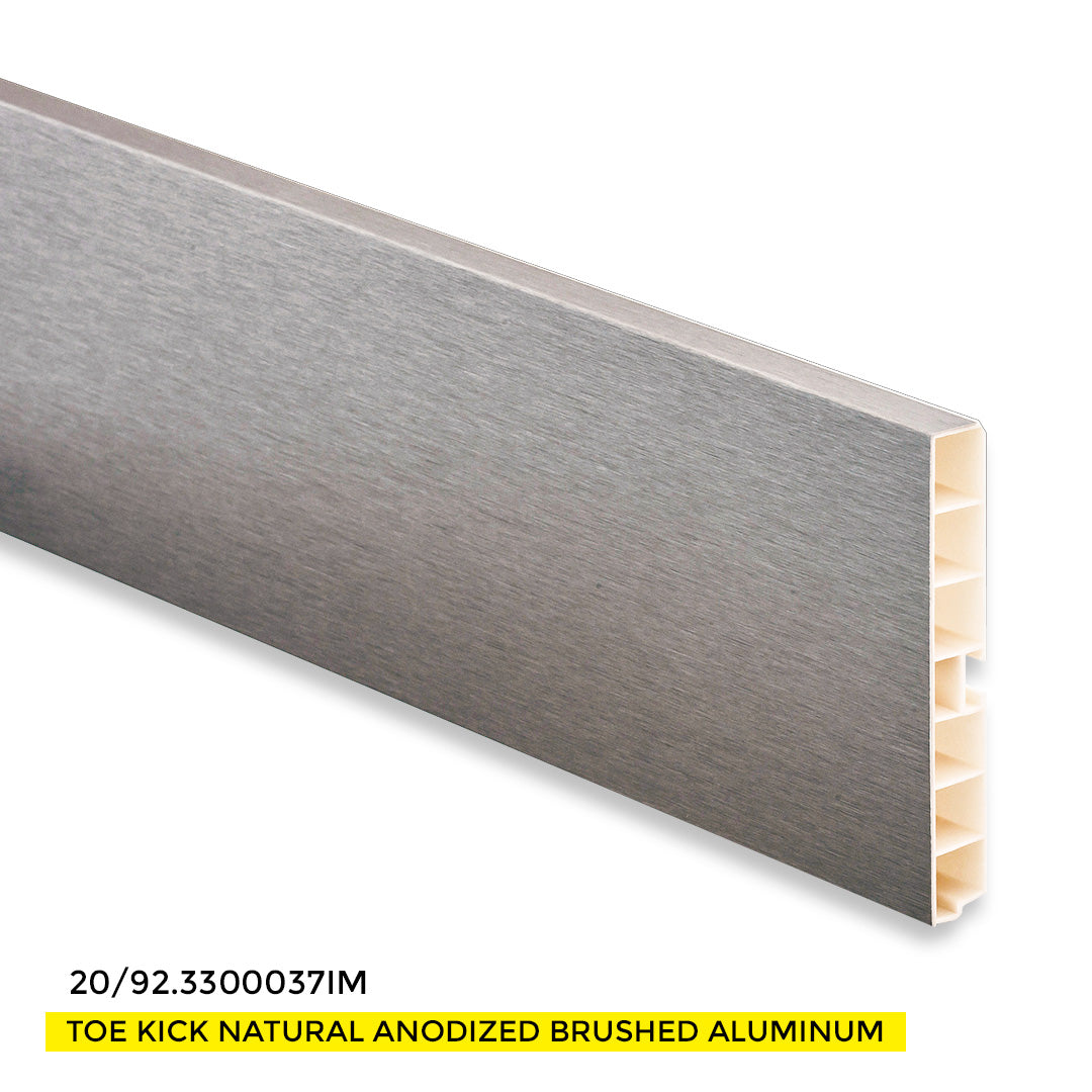 TOE KICK VOLPATO H120MM 4.72" H X 10.83' LONG ANODIZED BRUSHED ALUMINUM
