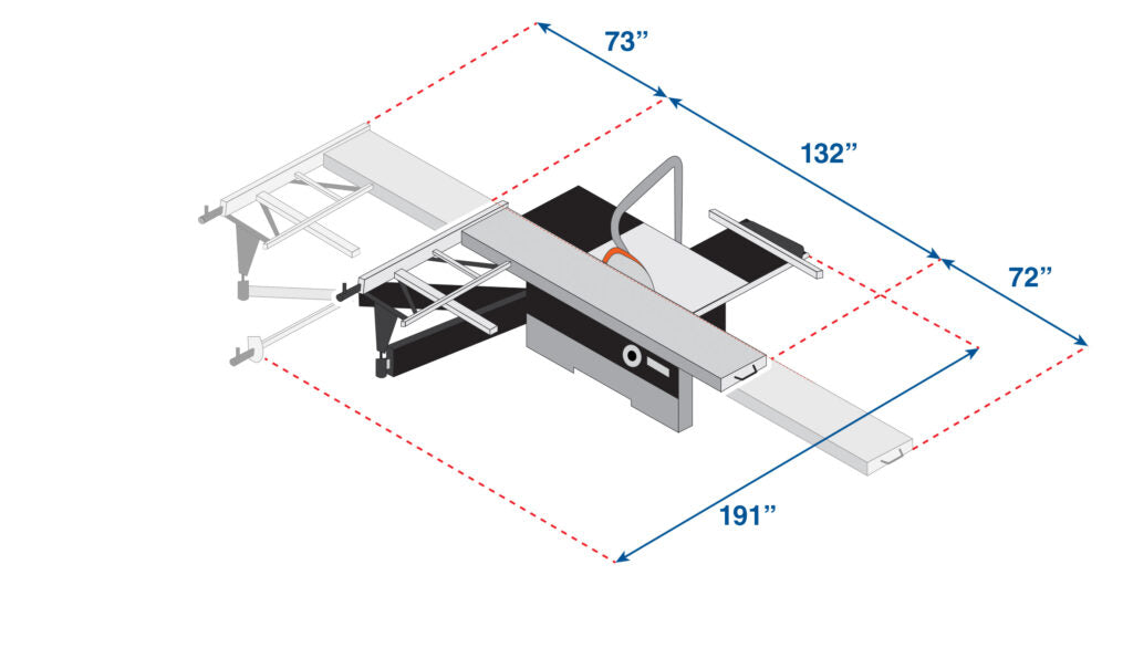 SLIDING PANEL SAW PLATINUM. 3 PHASE . 7.5HP 220V