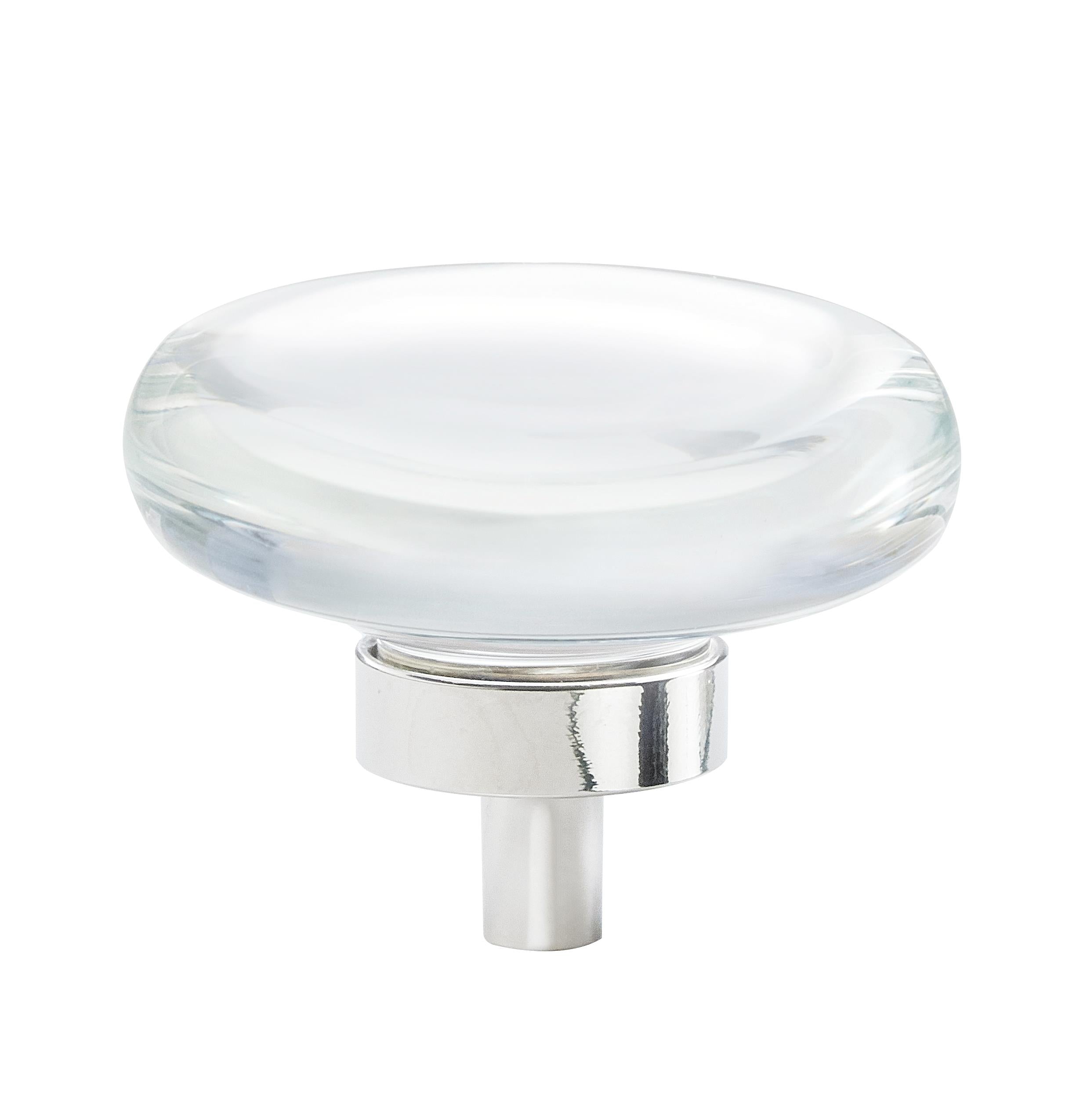 Knob Clear/Polished Nickel  3/4(19) DIA