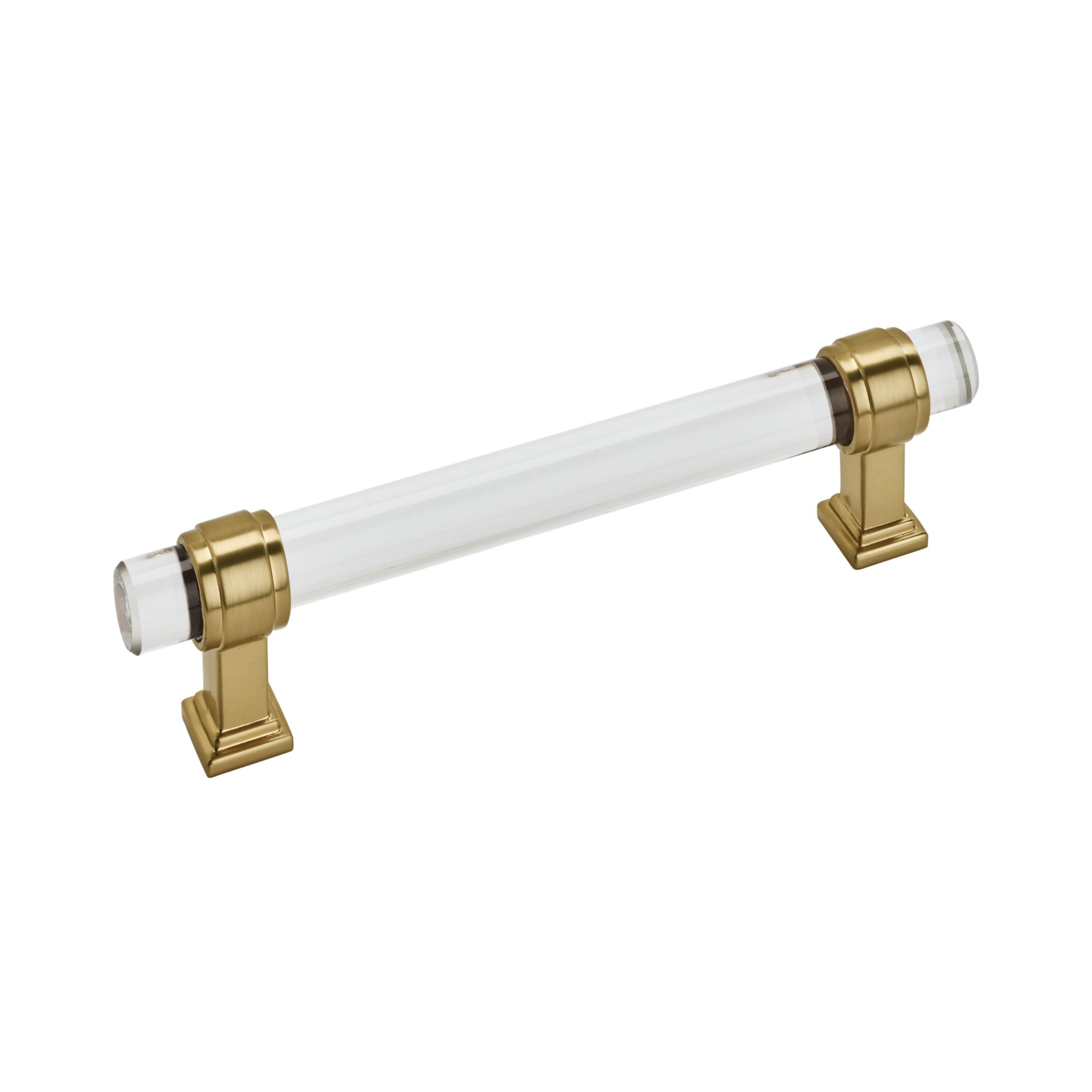 Amerock Glacio 5-1/16(128) Inch Center to Center Handle Cabinet Pulls Clear/Champagne Bronze
