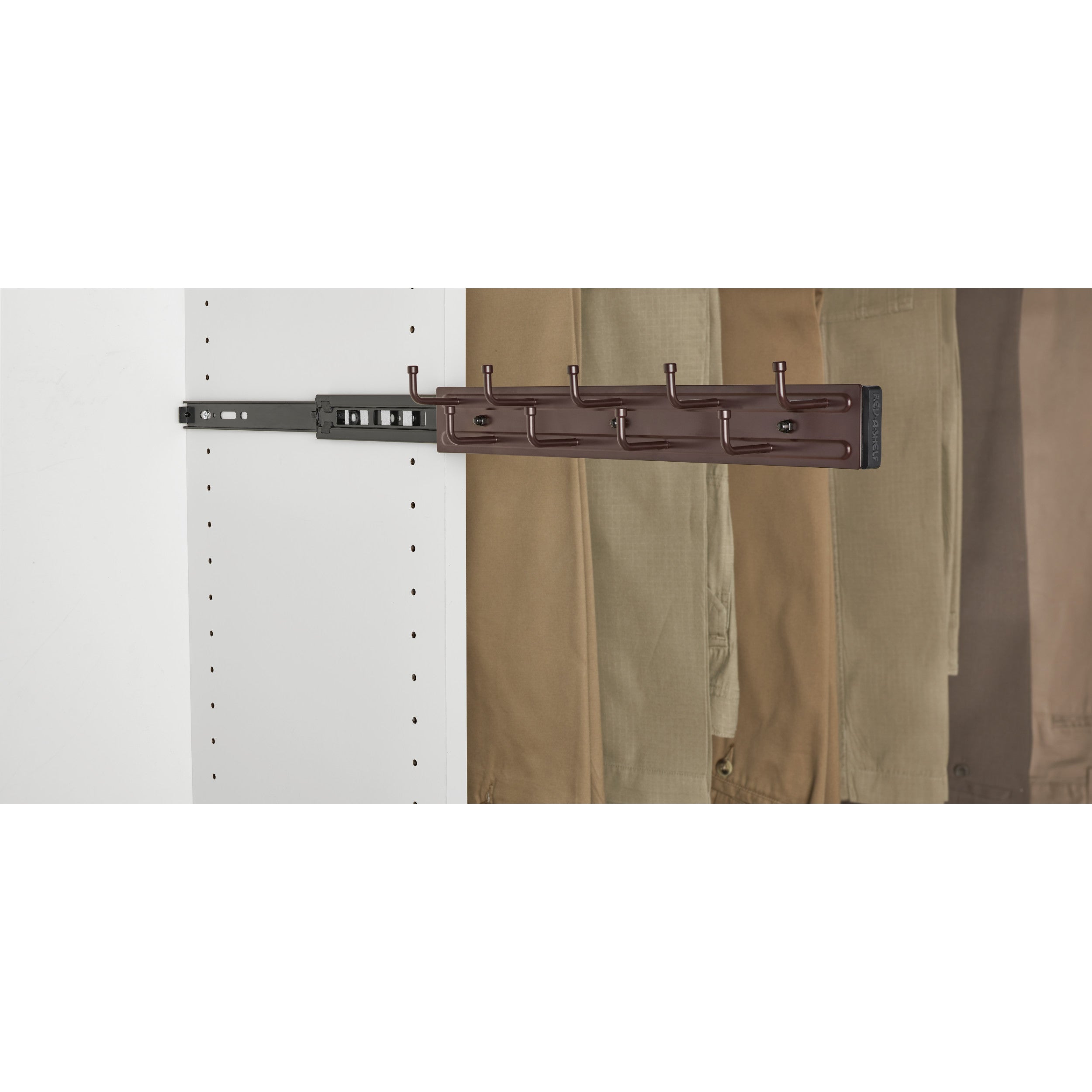 14 in Oil Rubbed Bronze Pullout Belt Rack Oil Rubbed Bronze  2.5 in (64 mm) W x 14 in (356 mm) D x 1.88 in (48 mm) H