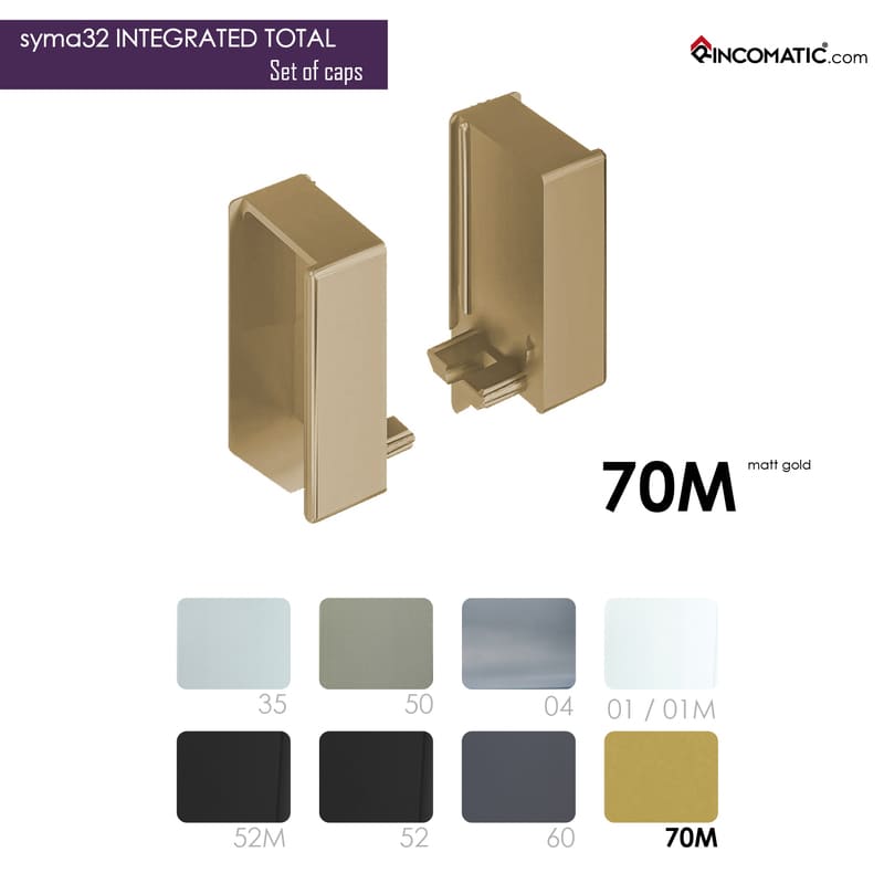 Set of End Caps SYMA32 Integrated-Total (Interior LEFT + Interior RIGHT) Matt Gold