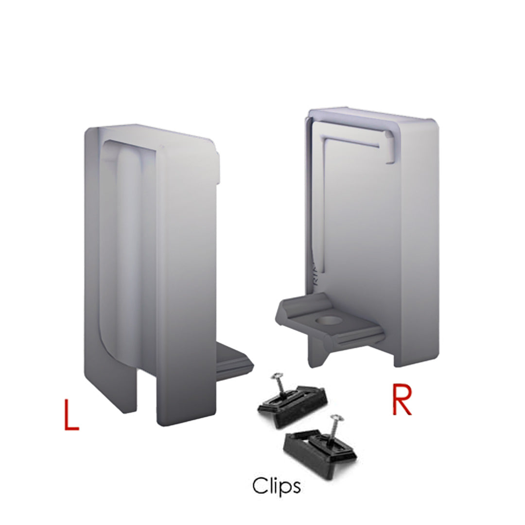 Set of End Caps SYMAG 32 Integrated-Total (Interior LEFT + Interior RIGHT) - Matt Silver