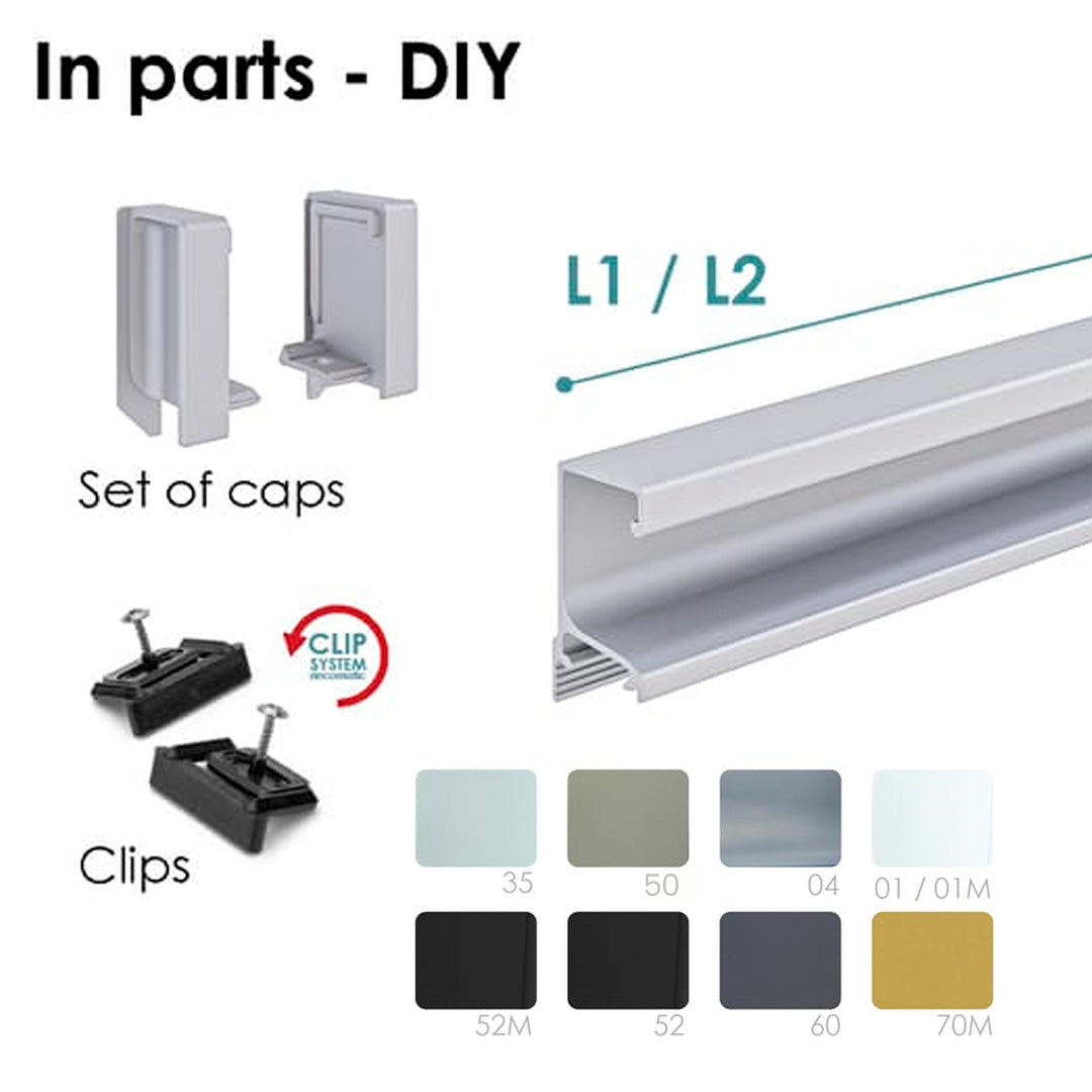 Set of End Caps SYMAG 32 Integrated-Total (Interior LEFT + Interior RIGHT) - Matt Gold